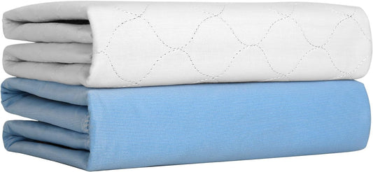 Ultra Soft Quilted Washable and Reusable Incontinence Bed Underpads, 34"X36" (2 Pack), Waterproof Sheet and Mattress Protectors