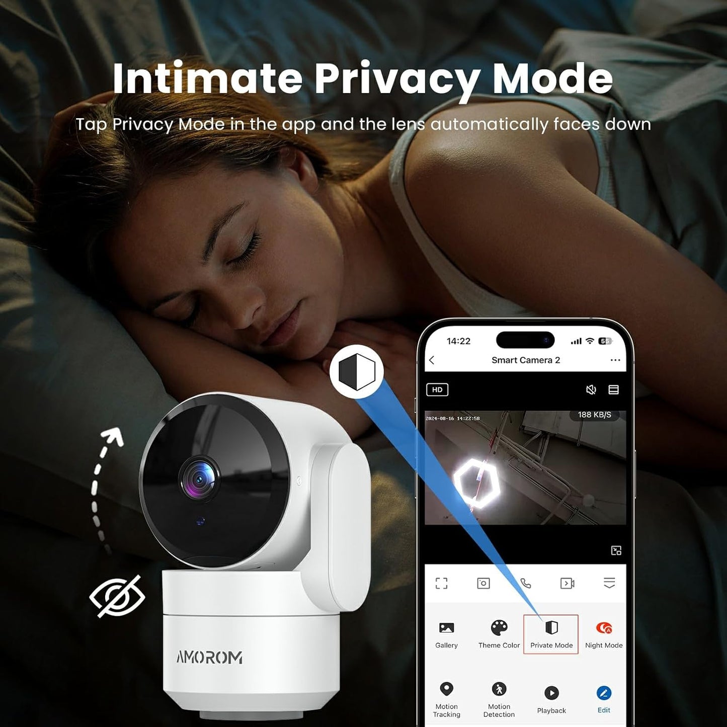 2 Pack Indoor Security Camera, Home Security Cameras Wireless, 360° Pan Tilt Baby/Pet Monitor with Night Vision, Motion Detection, 2-Way Audio, Works with Alexa & Google Assistant, 2.4GHz WiFi Only