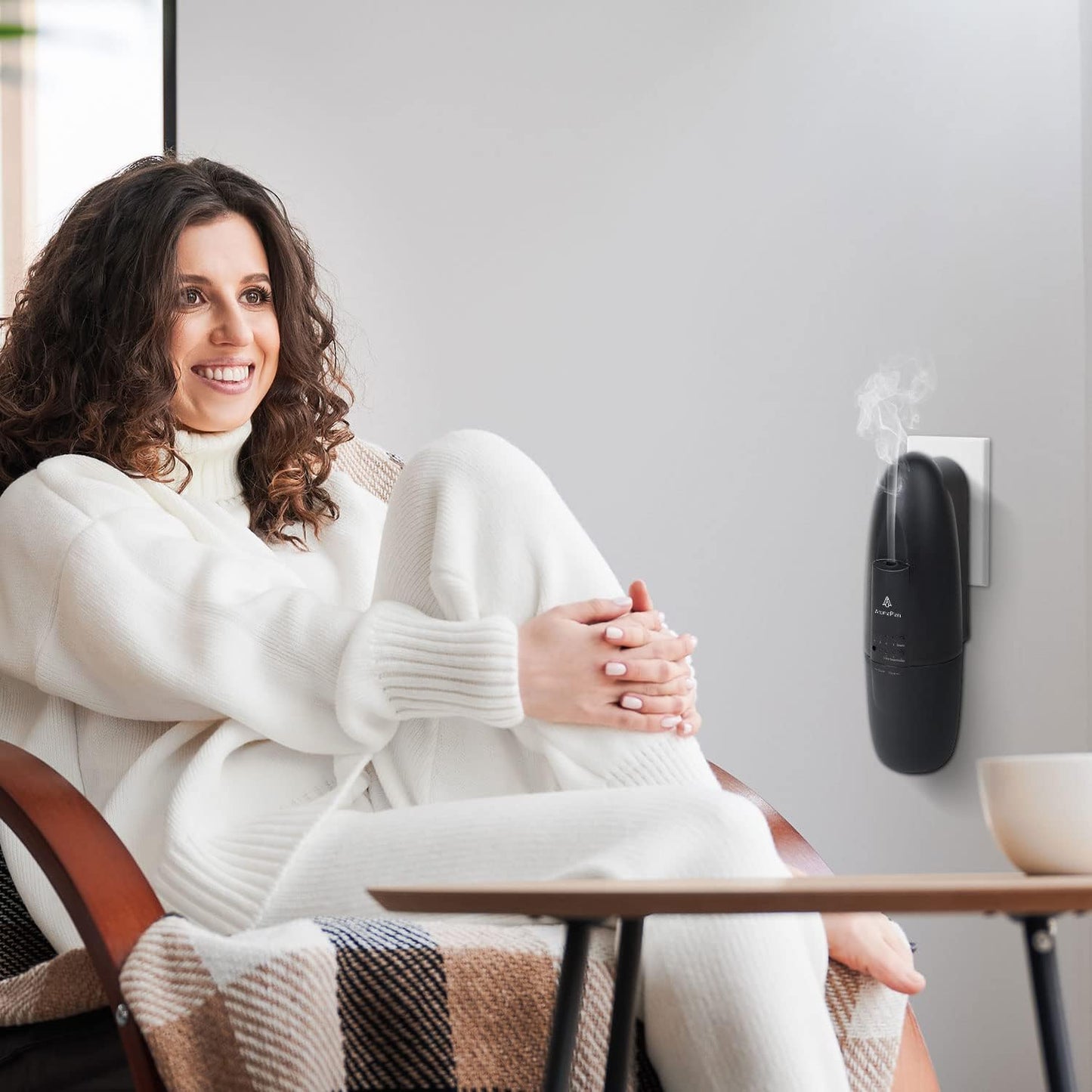 AromaPlan Authentic Plug in Waterless Diffuser - Up to 500 Sq. FT Coverage - Nanotechnology Plug in Oil Diffuser for Essential Oils -for Home and Office - Wall Silent & Waterless Oil Diffuser (Black)