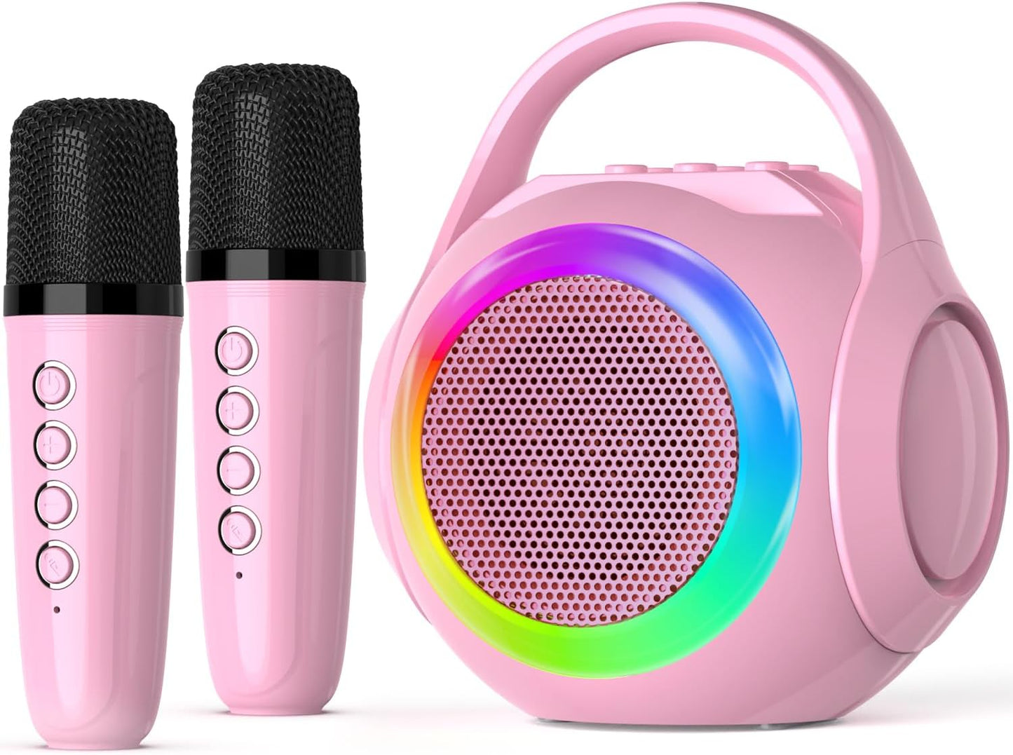 Hockvill Mini Karaoke Machine for Kids with 2 Microphones, Bluetooth Toddler Karaoke Toy with LED Lights, Rechargeable Portable Speaker for Girls & Boys Ages 3-10, Children’s Day & Birthday Gift Ideas