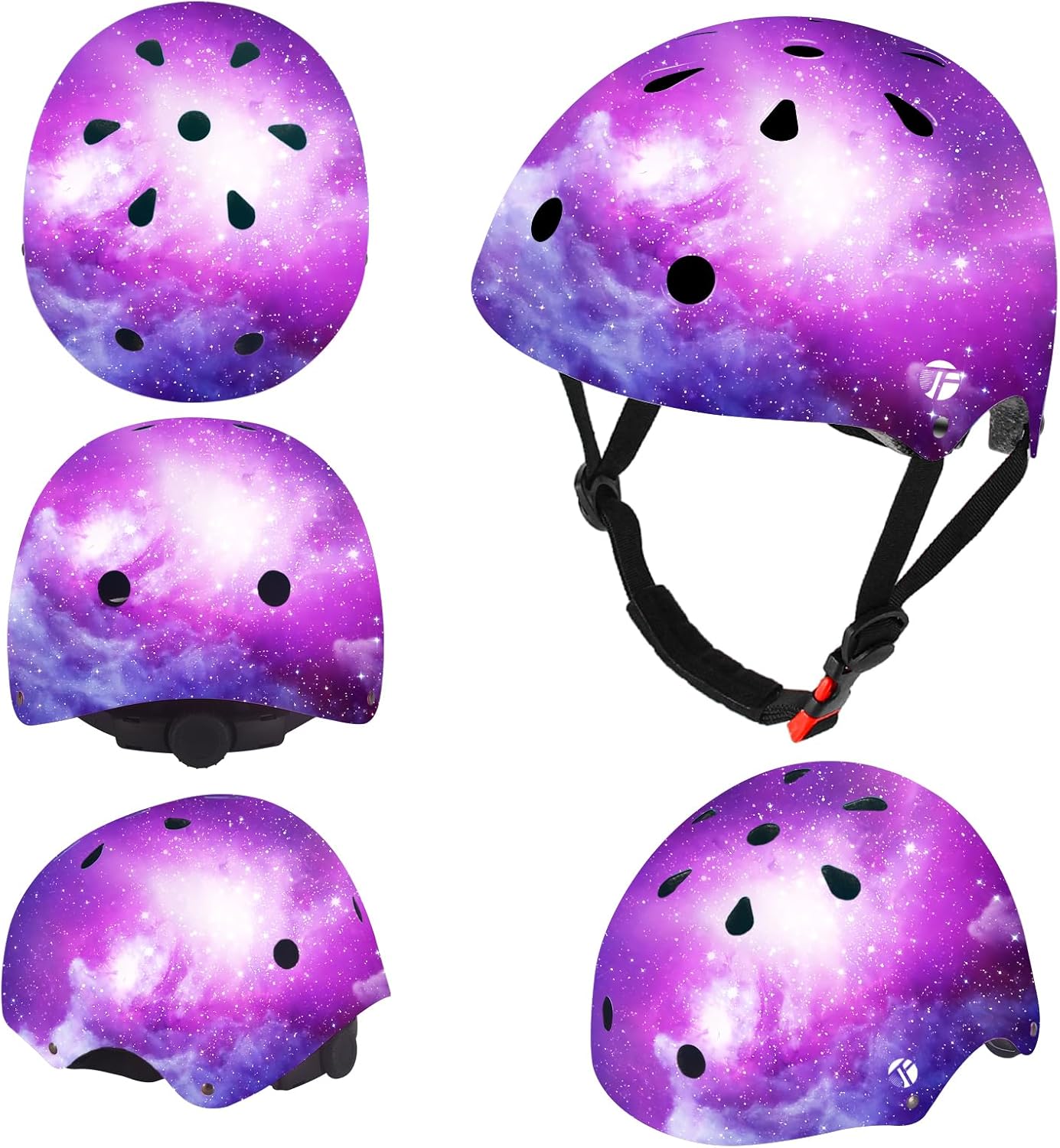 Adjustable Color Gradient Skateboard Helmet for 3-5-8-14+Ages【Toddler Kids Youth Adult】 Girls Boys Woman.Bike Helmet for Multi-Sports Cycling Bicycle Scooter Inline Roller Skate Rollerblading