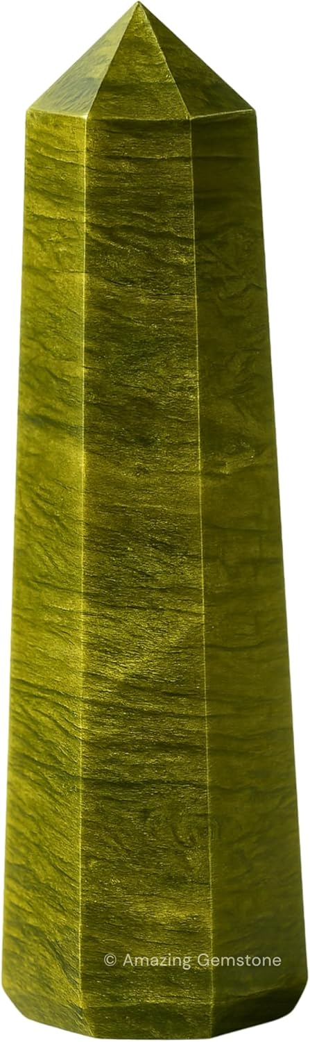 Amazing Gemstone Vesuvianite Crystal Towers - Natural Healing Crystal Point Obelisk for Reiki Healing and Crystal Grid (3 Inch)