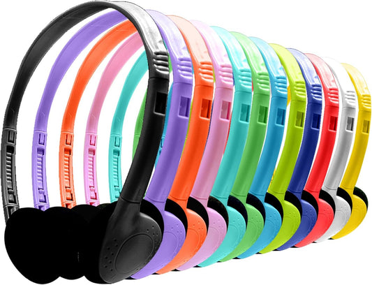 Kids Headphones Bulk 20 Pack for School Classroom Students Children Toddler Boys Girls Teen Adults