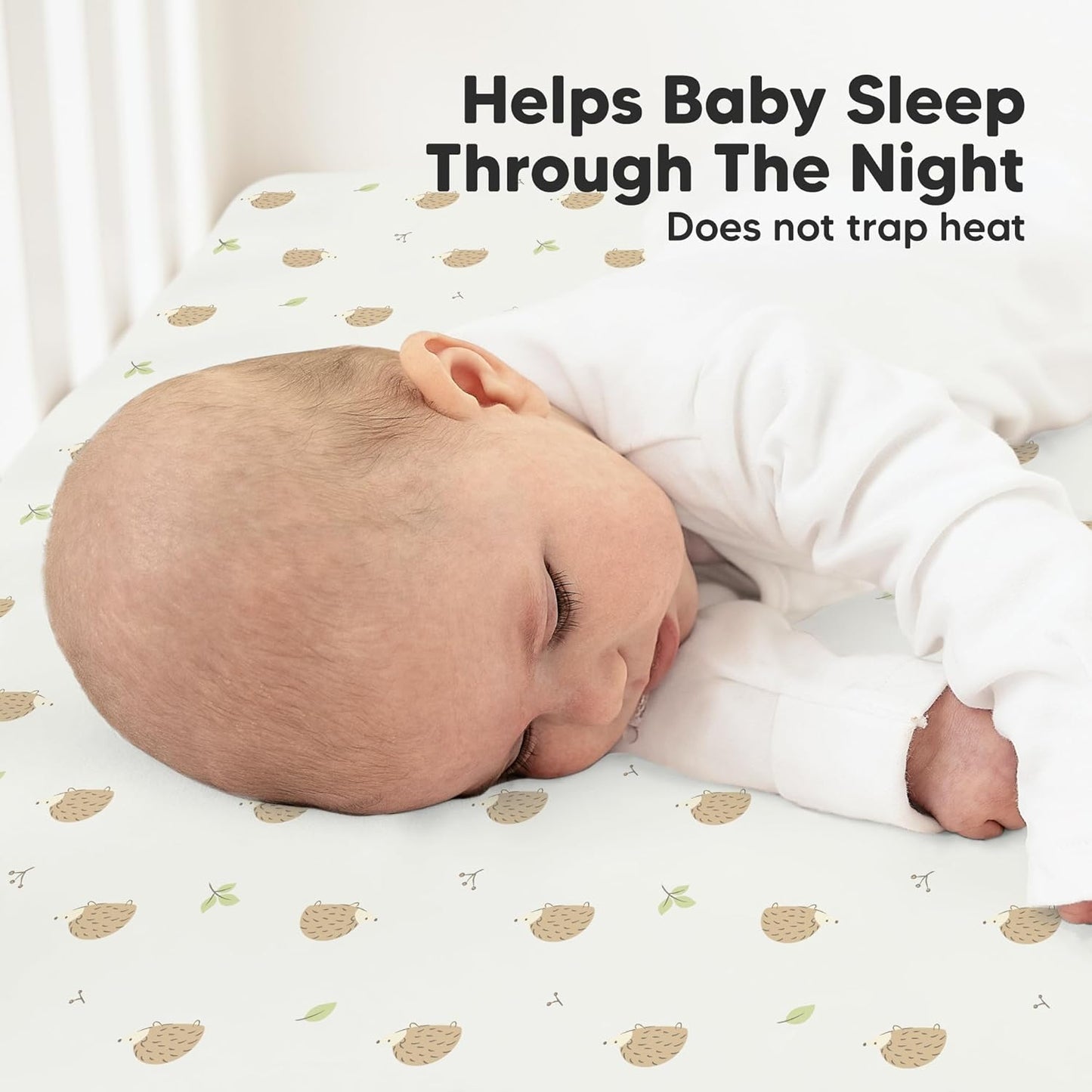 KeaBabies 2-Pack Organic Crib Sheets for Boys, Girls - 52x28 Fitted Crib Mattress Sheet Neutral, Breathable Jersey Cotton Cover for Baby Bed, Toddler Mattress, Soft & Cute Prints (Nibbles/Bruce)