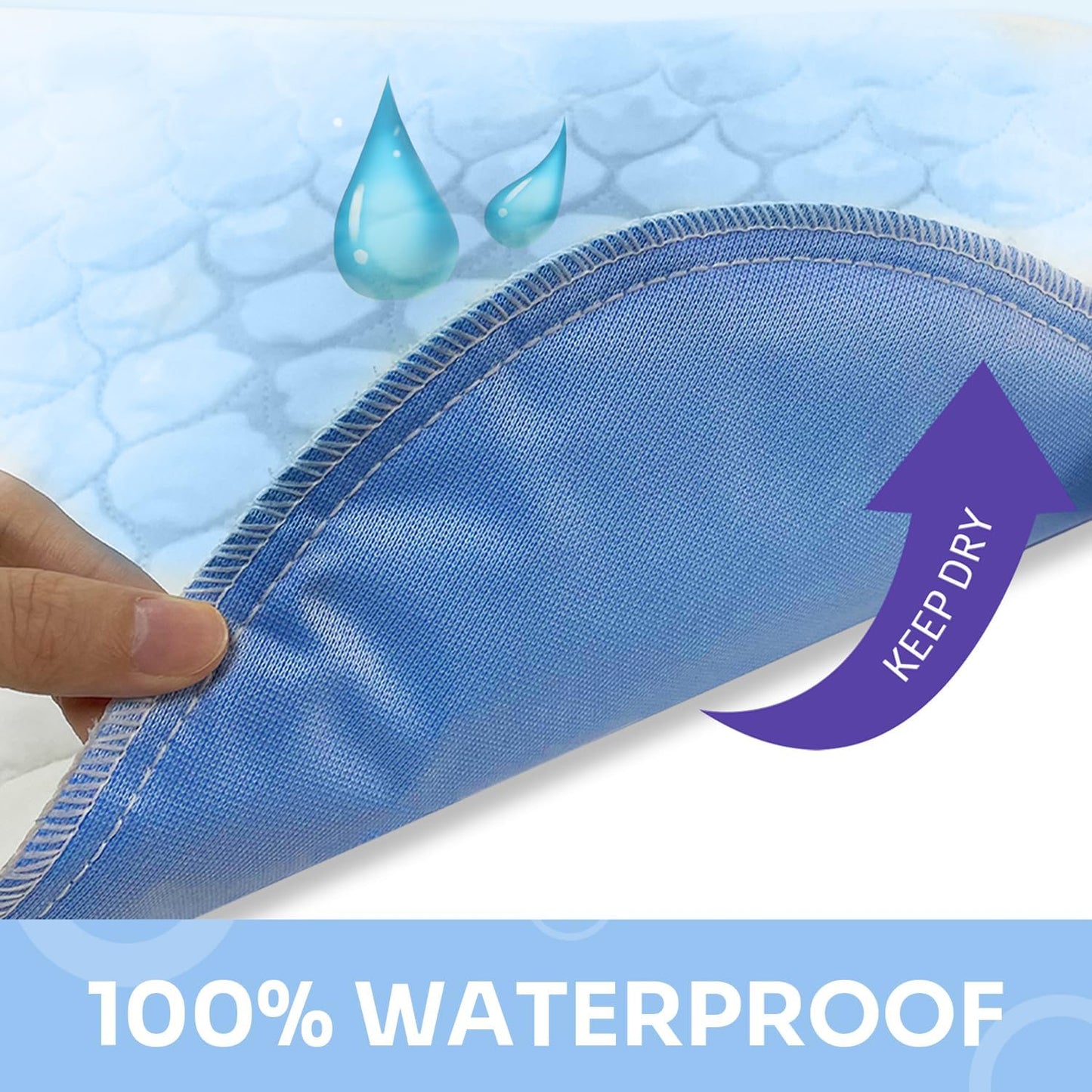 Heavy Absorbency Bed Pad, Washable and Reusable Incontinence Bed Underpads, 34"X52" (2 Pack), Waterproof Mattress Protector
