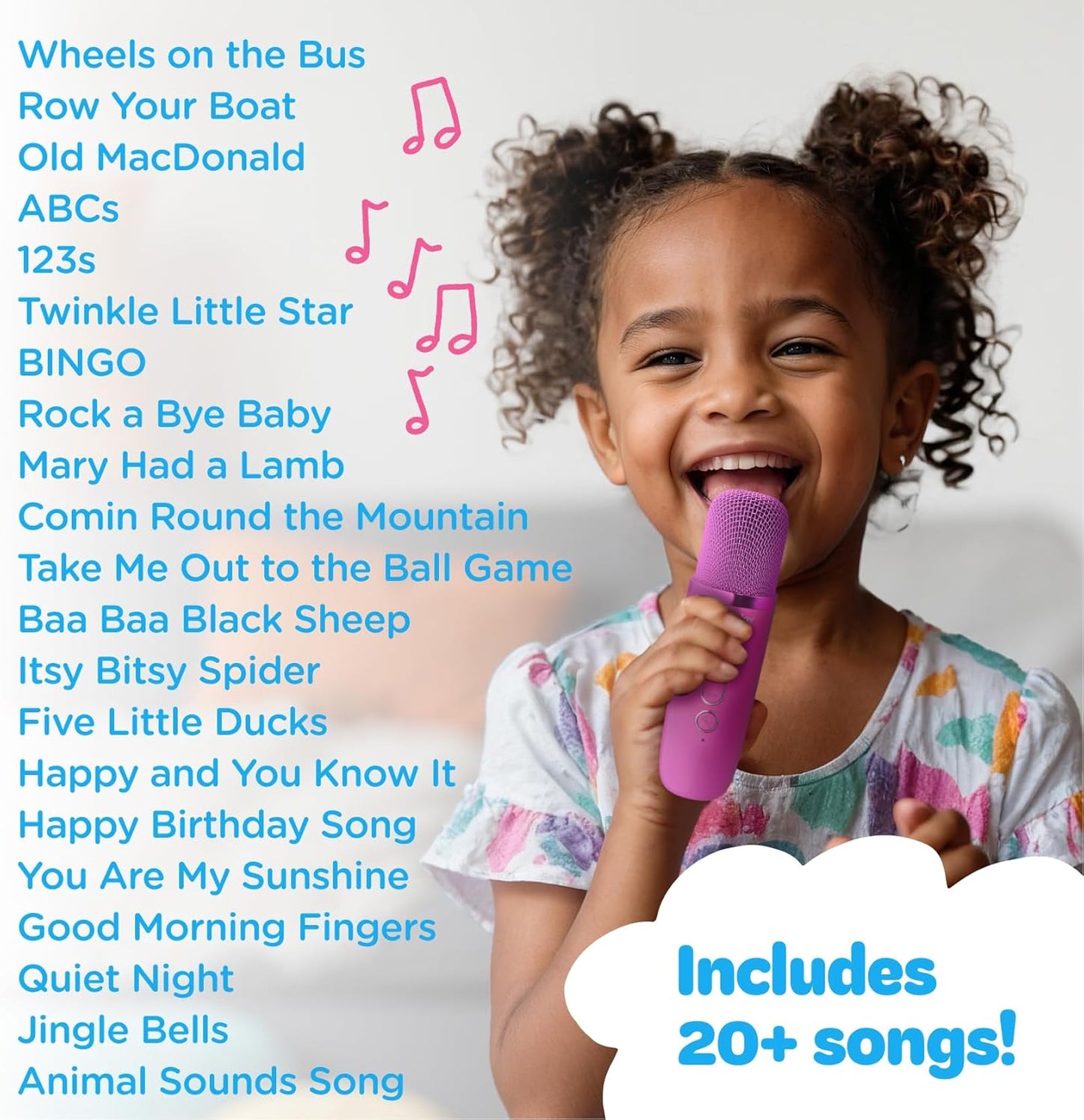 Move2Play, Karaoke Machine for Kids | Includes 20+ Kid Songs | 2 Microphones | Connect with Bluetooth | 3, 4, 5, 6, 7+ Year Old Gift | Toy for Girls, Boys, & Toddler | Birthday Present