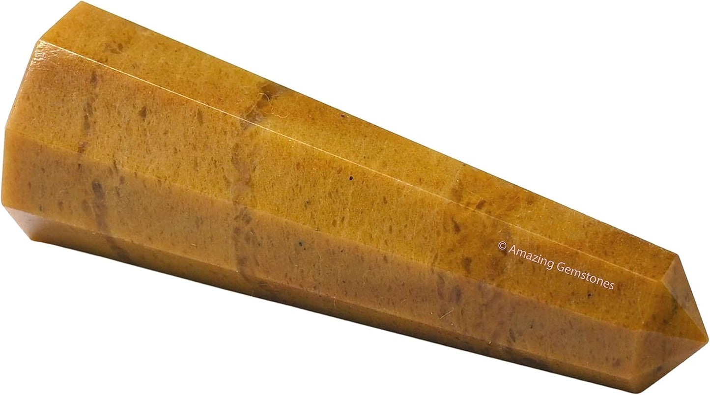 Amazing Gemstone Yellow Jasper Crystal Towers - Natural Healing Crystal Point Obelisk for Reiki Healing and Crystal Grid (3 Inch)