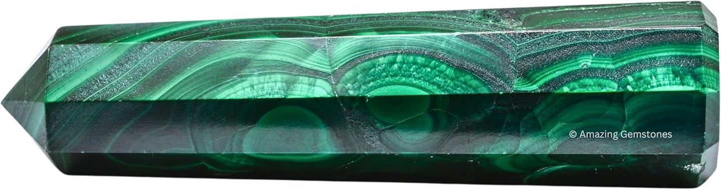Amazing Gemstone Malachite Crystal Towers ~ Natural Healing Crystal Point Obelisk for Reiki Healing and Crystal Grid (3- Inch)