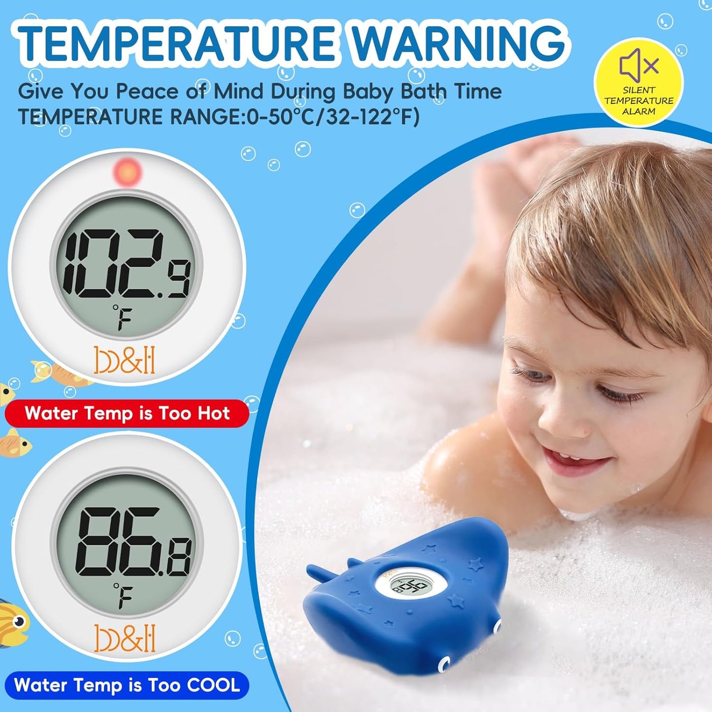 b&h Silicone Baby Bath Thermometer - Safety Digital Infant Bathtub Temperature Thermometer, Color-Coded Display, Quick-Read, Detachable Silicone Jacket, Dishwasher Safe, Temperature Toy