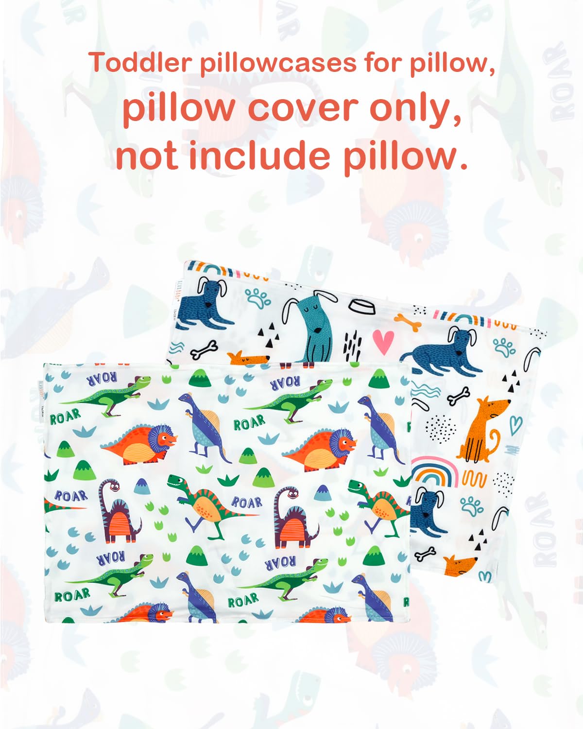 ALVABABY Toddler Pillowcases Stretchy Soft Kids Pillow Cover 2 Pack Fit 13"x 18" or 12"x16" Envelope for Girl Boy Sleepy Travel 2TPE32A