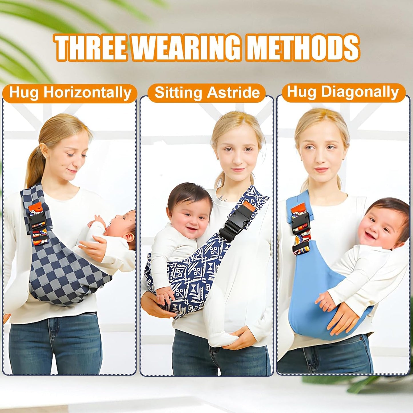 Baby Sling Carrier Newborn to Toddler Adjustable One-Shoulder Design with Hip Seat Support, Labor-Saving Baby Wraps Carrier 10-30 lbs(Mesh,Gray)