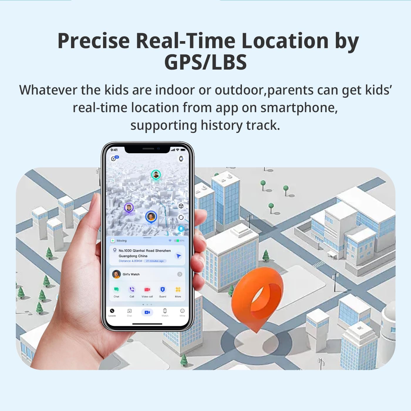 4G Kids Smart Watch Boys with GPS Tracker & Video Calling Texting Kids Cell Phone Watch Age 5-12, 12/24 Hr SOS Call Voice Chat Alarm Clock Camera Pedometer Class Mode(Blue)