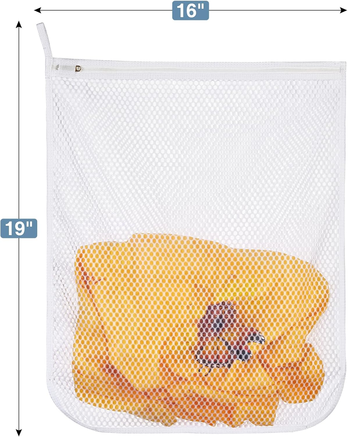 3 pcs Durable Honeycomb Mesh Laundry Bags for Delicates 16" x 19" (3 Large)