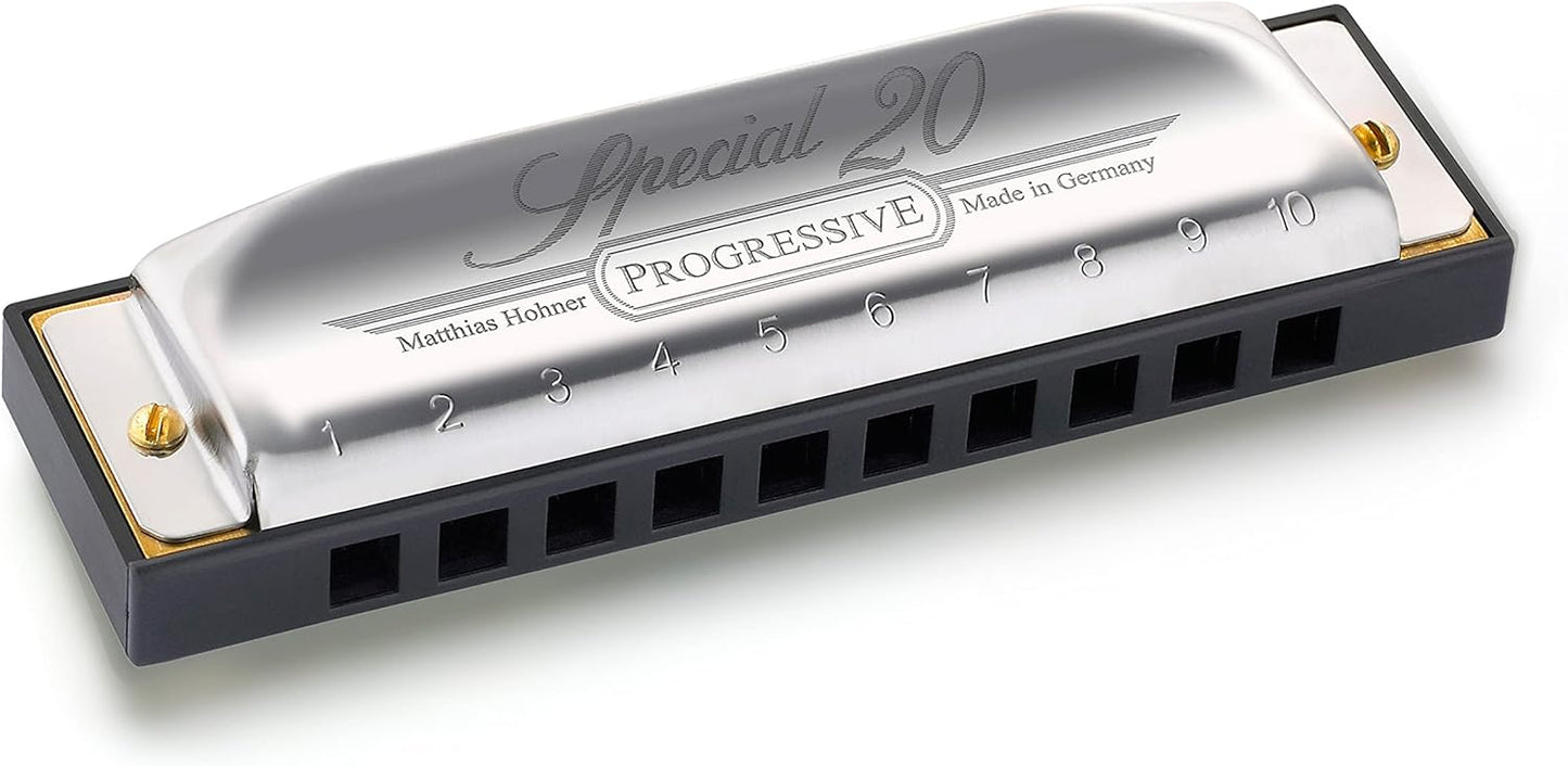 Hohner Special 20 Harmonica - Key of E Bundle with Case, Pouch, Online Manual, and Austin Bazaar Polishing Cloth