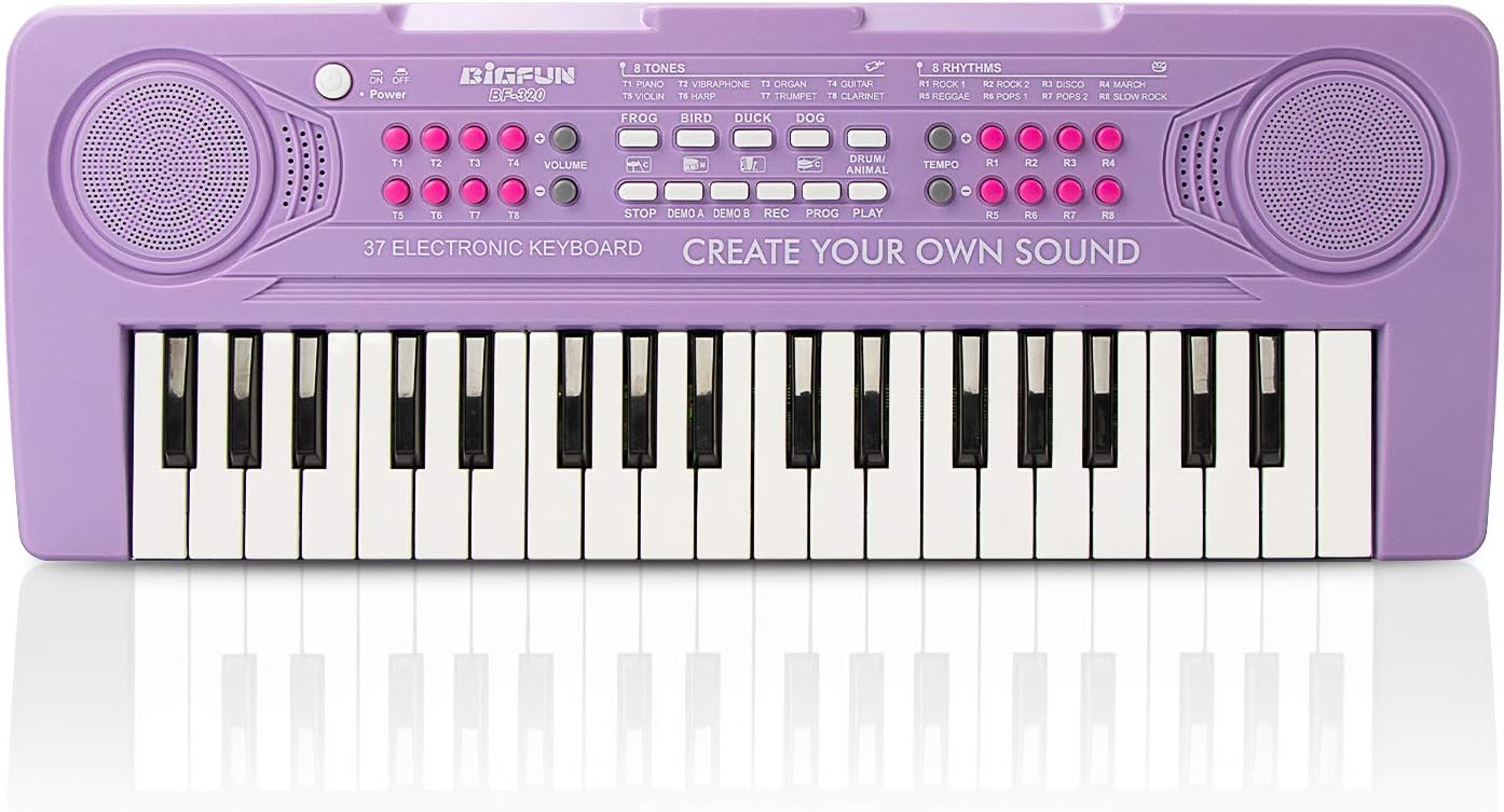 Kid Keyboard Piano - 37 Keys Toddler Keyboard Multifunction Music Educational Instrument Toy Electronic Piano for 3, 4, 5, 6, 7, 8 Girls and Boys (Purple)
