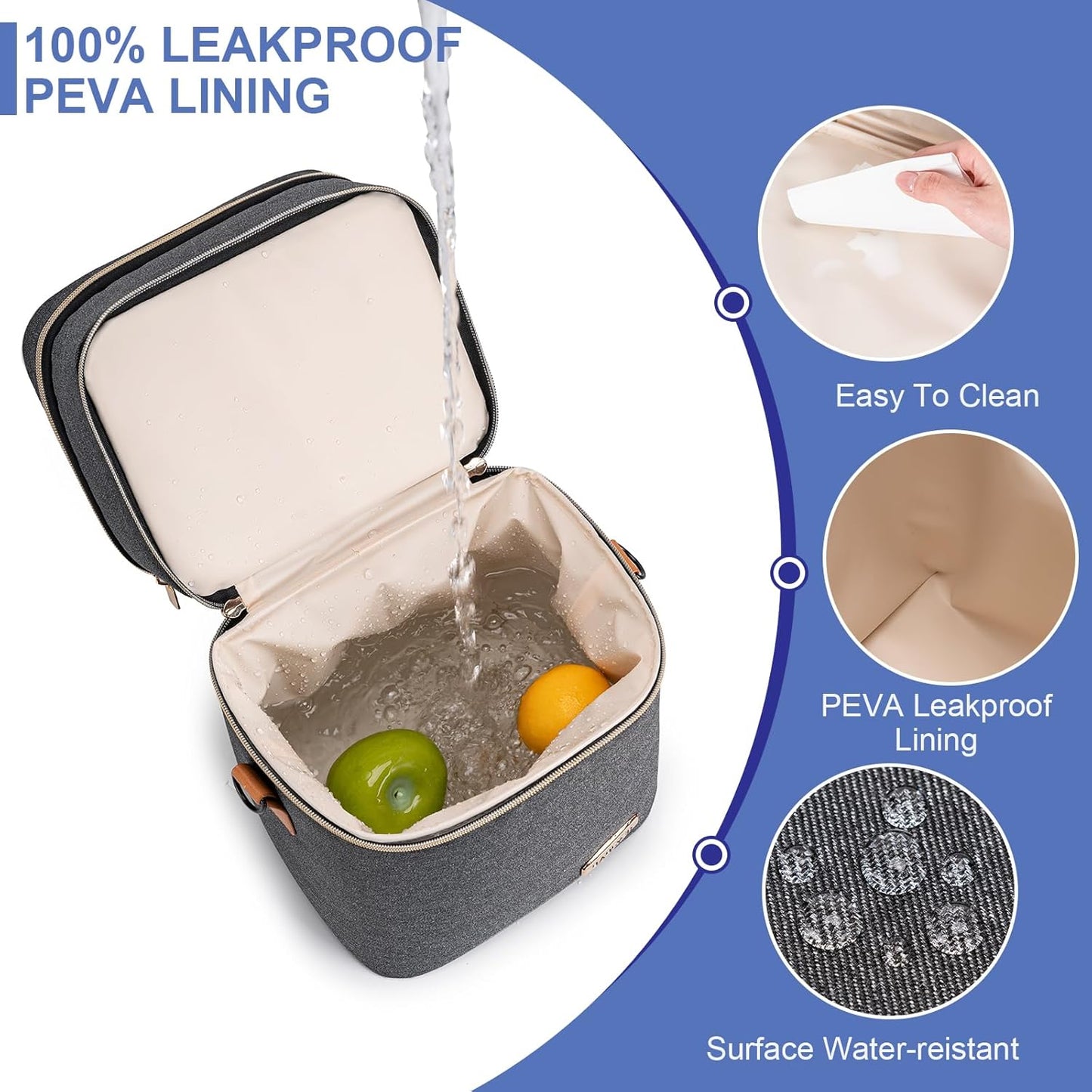 Breastmilk Cooler Bag with Ice Pack Fits 6 Baby Bottles Up to 9 Ounce