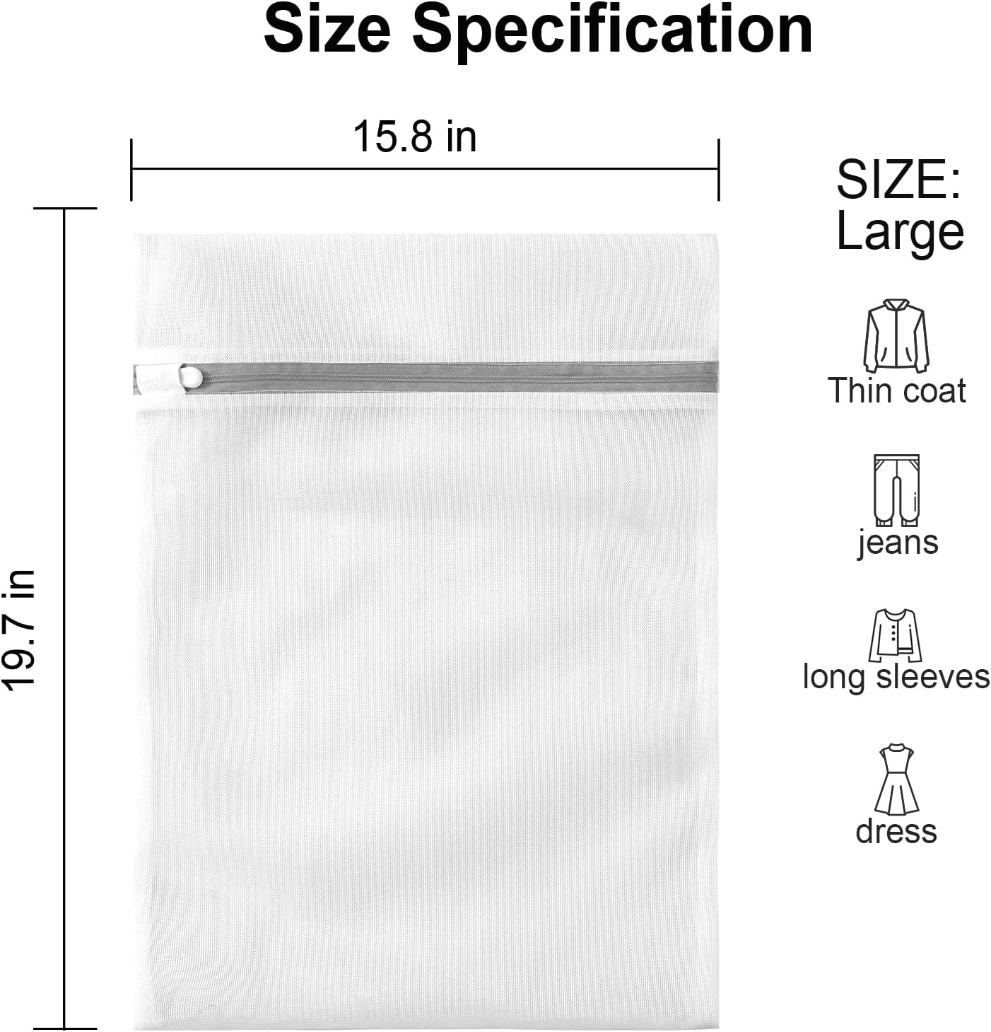 3 Pack Large Mesh Laundry Bags by MDSXO- Fine Durable Lingerie Delicates Bag for Washing Machine 16 * 20 inch [3 Pack]