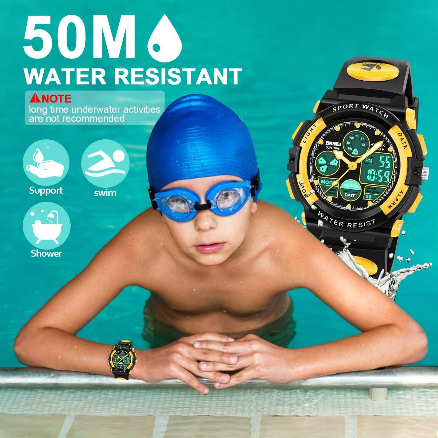 ATIMO LED Multi Function Waterproof Watch for Kids - Kids Gifts
