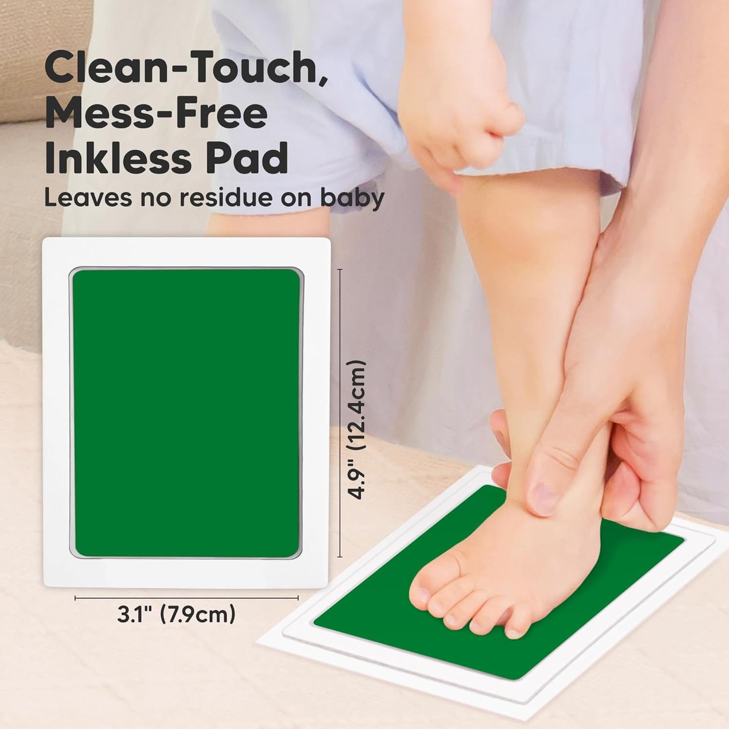 4-Pack Inkless Baby Hand and Footprint Kit - Mess Free Ink Pad for Newborn Keepsake, Dog Nose & Paw Print Kit, Clean Touch Ink Pad for Baby Hand & Footprints, Ideal New Mom Gifts (Holidays, L)