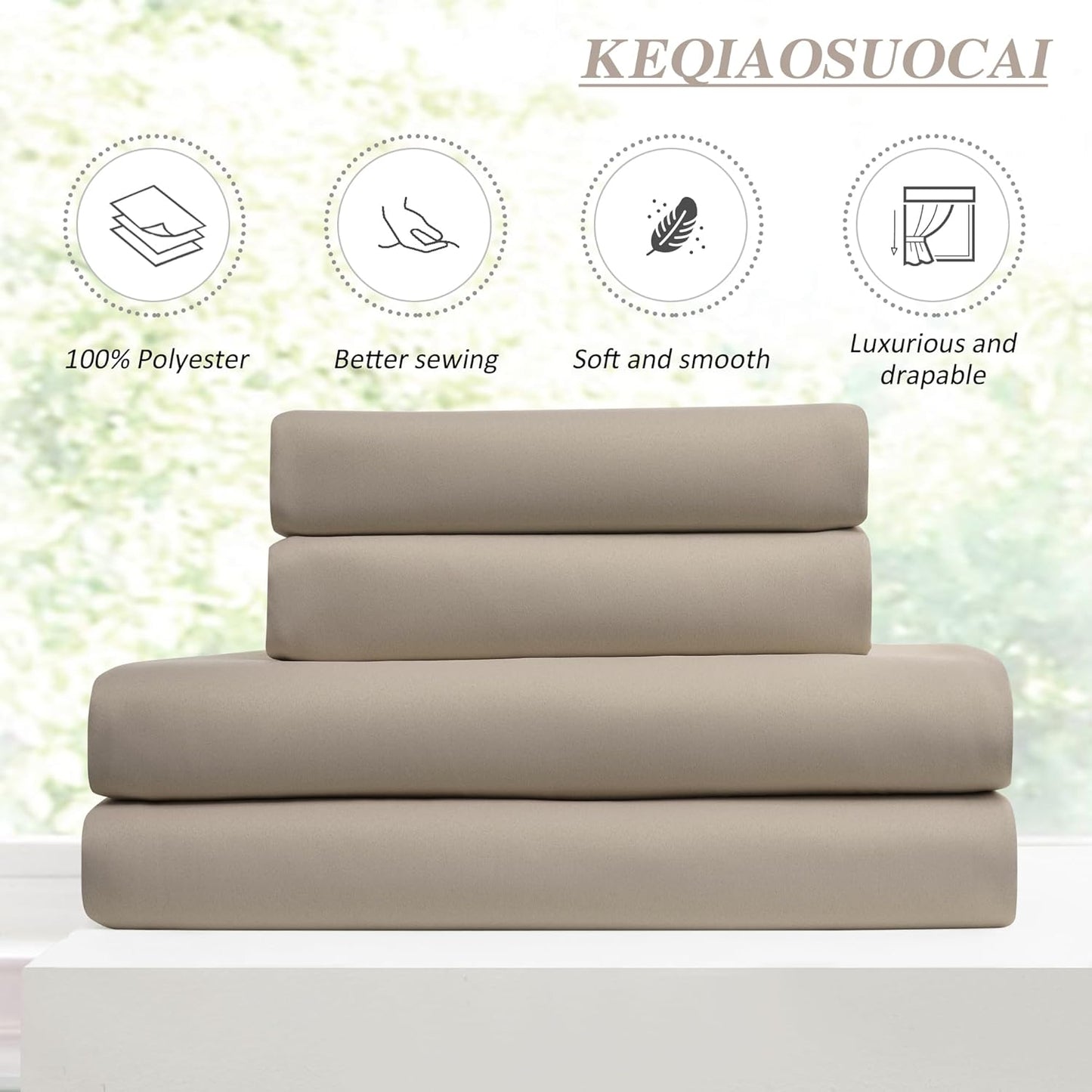 KEQIAOSUOCAI Pleated Blackout Curtain Drapes for Window 63" L - Triple Weave Energy Saving Solid Pinch Pleat Hook Thermal Room Divider Blackout Panels for Patio (72" Wide per Panel, 2 Panels, Khaki)