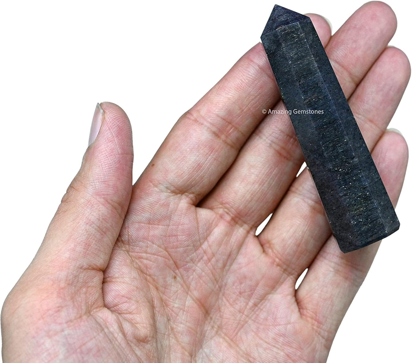 Amazing Gemstone Blue Aventurine Crystal Towers ~ Natural Healing Crystal Point Obelisk for Reiki Healing and Crystal Grid (3- Inch)