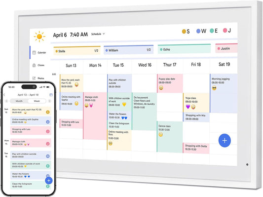 Dragon Touch 21.5 inch Digital Calendar Chore Chart – Interactive Touchscreen, Smart Family Planner, Hearth Display Desk Digital Calendar Seamless Scheduling