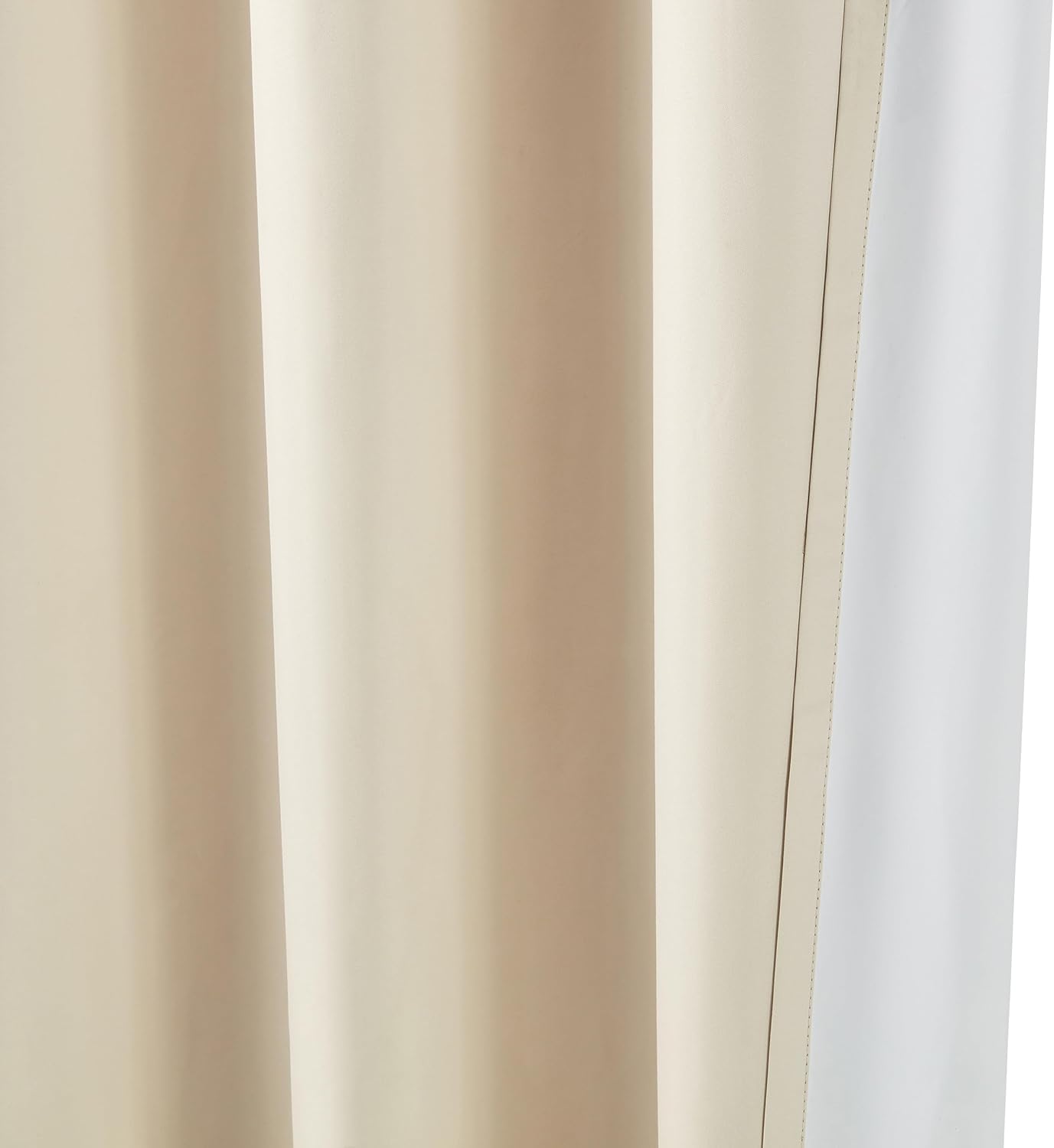 Amazon Basics Room Darkening Blackout Window Curtains 2 Panels with Grommets, for Living Room and Bedroom, 52 x 84 inches, Beige