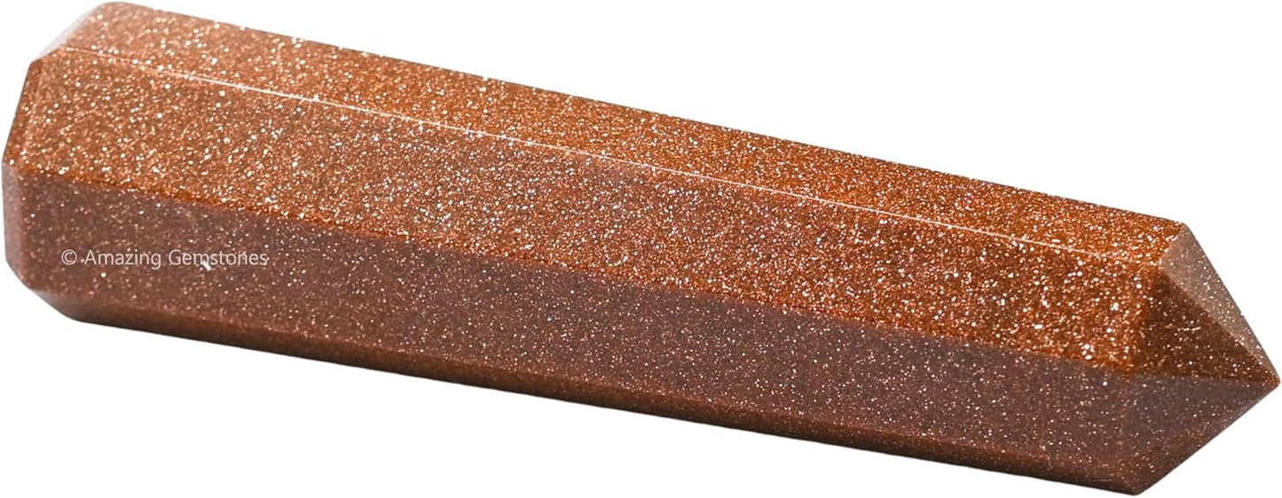 Amazing Gemstone Red Goldstone Crystal Towers - Natural Healing Crystal Point Obelisk for Reiki Healing and Crystal Grid (3 Inch)