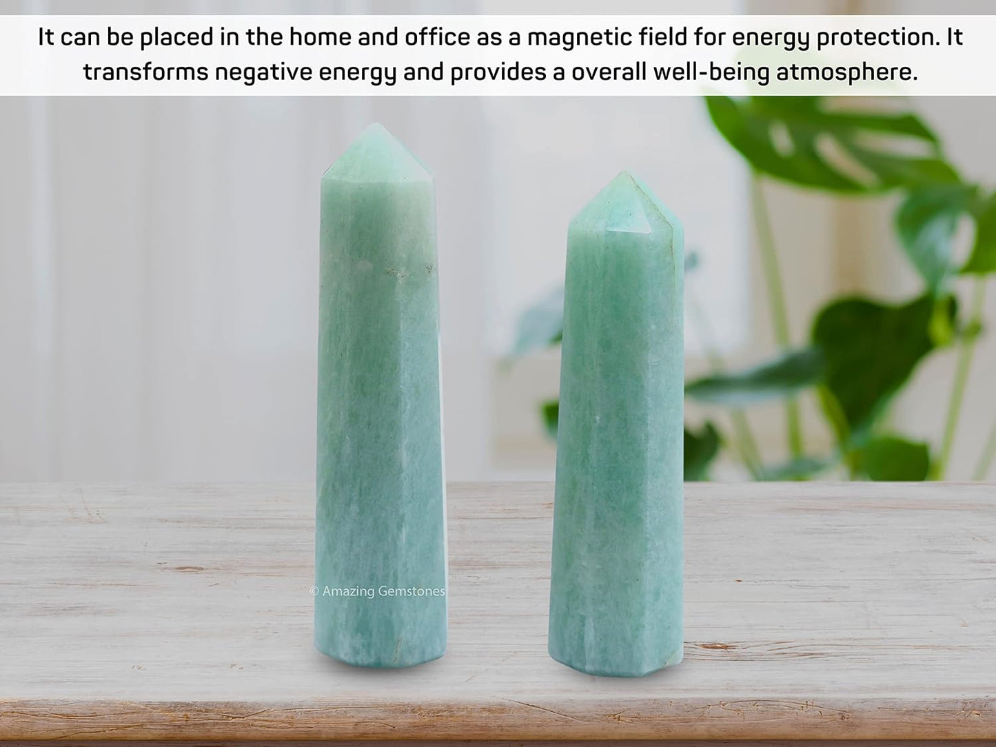 Amazing Gemstone Amazonite Crystal Towers ~ Natural Healing Crystal Point Obelisk for Reiki Healing and Crystal Grid (3- Inch)