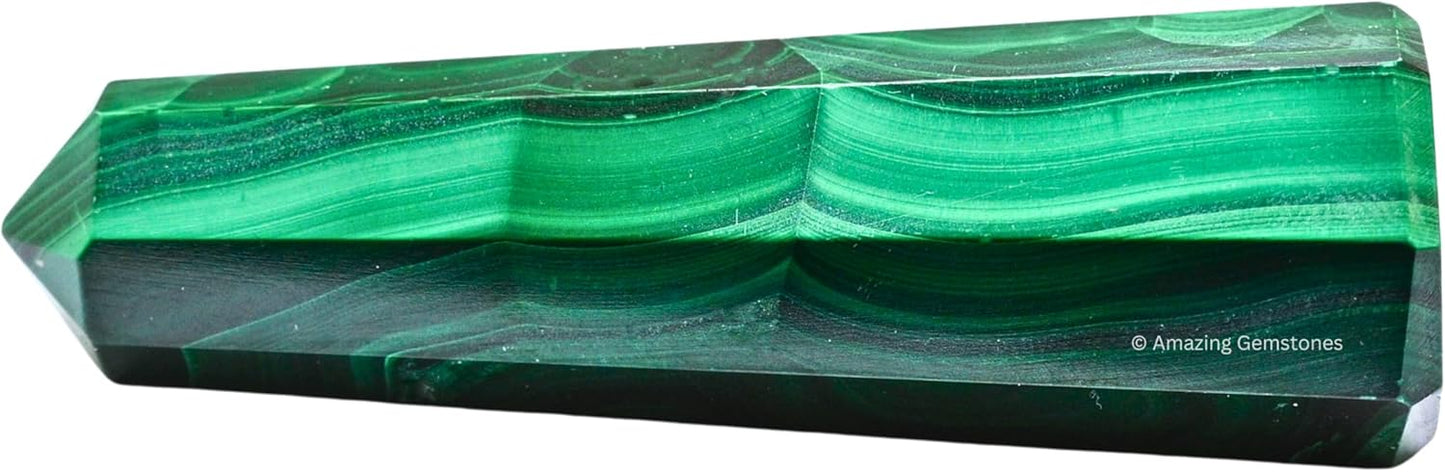 Amazing Gemstone Malachite Crystal Towers ~ Natural Healing Crystal Point Obelisk for Reiki Healing and Crystal Grid (2" to 3" INCH)