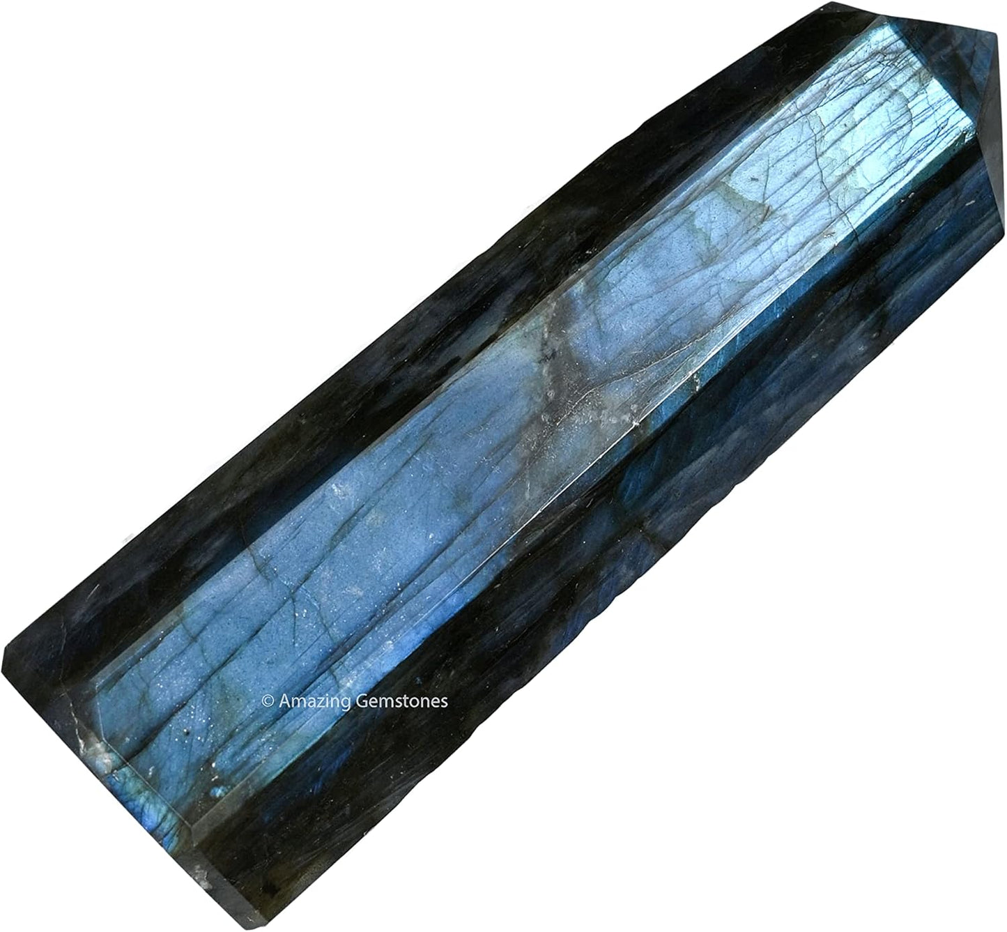 Amazing Gemstone Large Labradorite Crystal Towers ~ Natural Healing Crystal Point Obelisk for Reiki Healing and Crystal Grid (5.5 to 6 INCH)