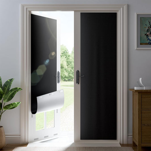 33" W x 84" L 100% Portable Blackout Curtains, Total Darkness No-Drill Black Out Window Cover,Temporary Blackout Shades with Hook & Loop Tape, for Bedroom, Nursery, Dorm, Travel (Black)