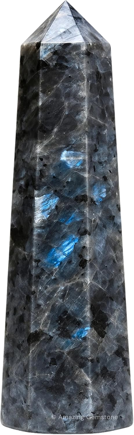 Amazing Gemstone Larvikite Crystal Towers ~ Natural Healing Crystal Point Obelisk for Reiki Healing and Crystal Grid (2 to 3 INCH)