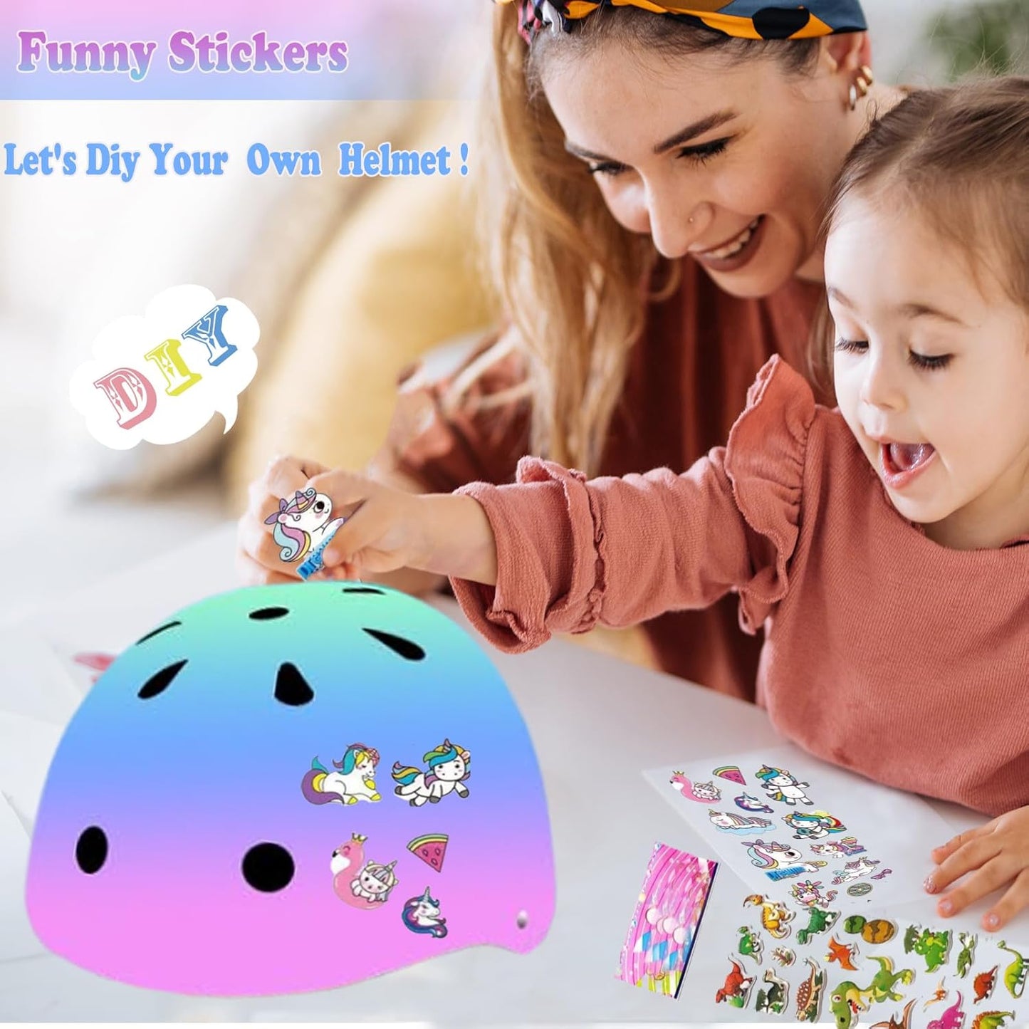 Kids Helmet,Toddler Skateboard Helmets for Ages 2-3-5-8-14 Years Boys Girls with Knee and Elbow Pads Wrist Guards fit Roller Skates,Skateboarding,Skating Scooter Adjustable Kids Helmet