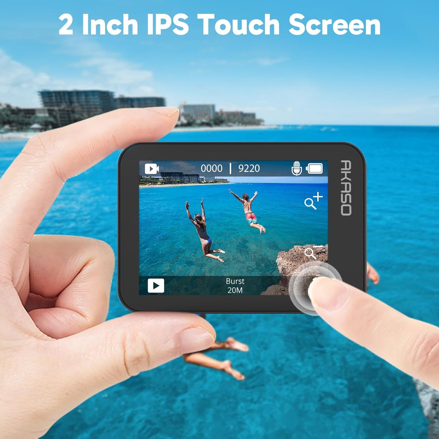 AKASO V50X Native 4K30fps WiFi Action Camera with EIS Touch Screen 4X Zoom 131 feet Waterproof Camera Support External Mic Remote Control with Helmet Accessories (with 64GB MicroSD Card)