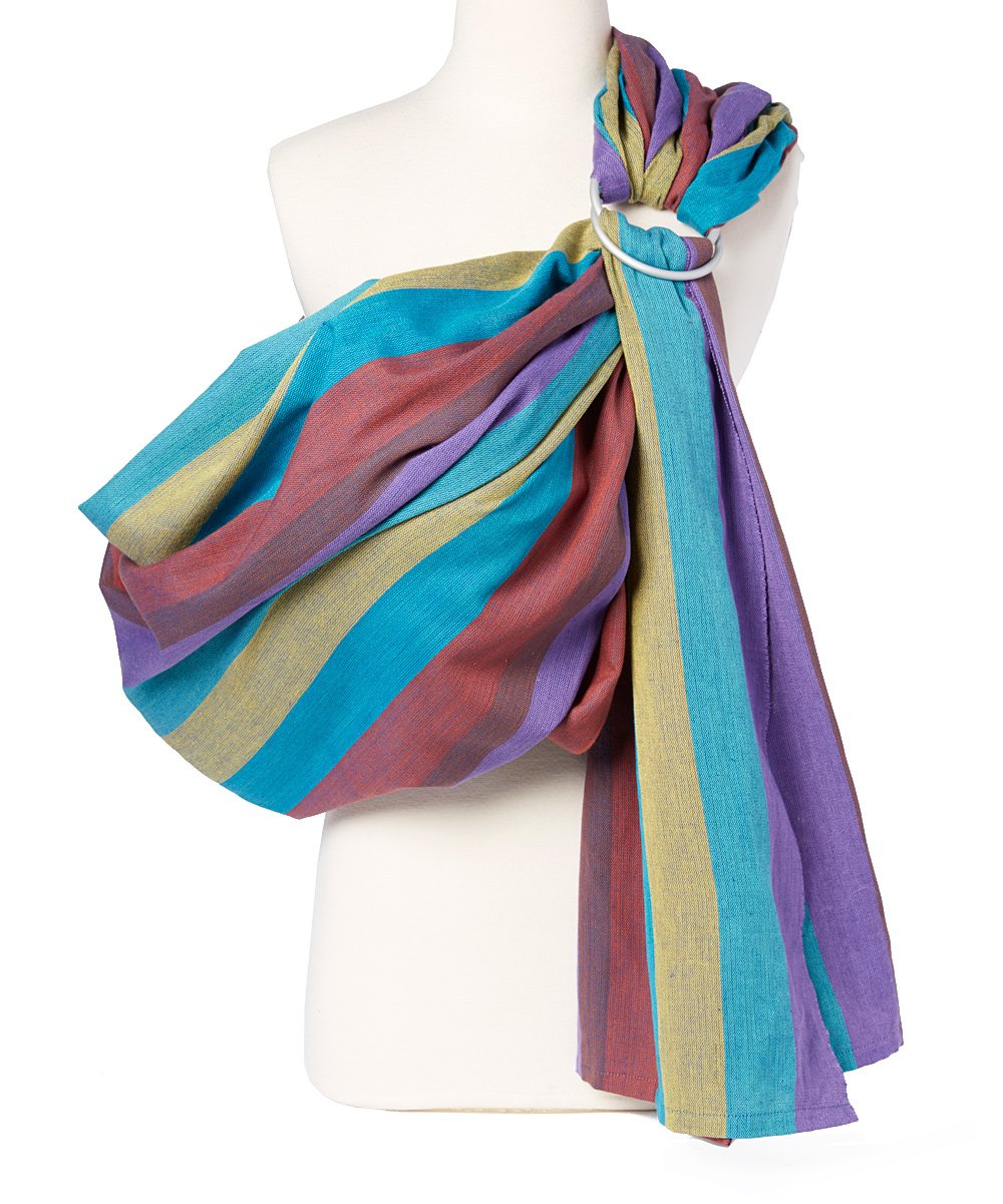 Hip Baby Wrap Ring Sling Baby Carrier for Infants and Toddlers - Beautiful, 100% Soft Cotton Baby Wraps Carrier for Babies 8-35 lbs - Perfect Baby Shower Gifts Moms and Dads - Nursing Cover (Rainbow)