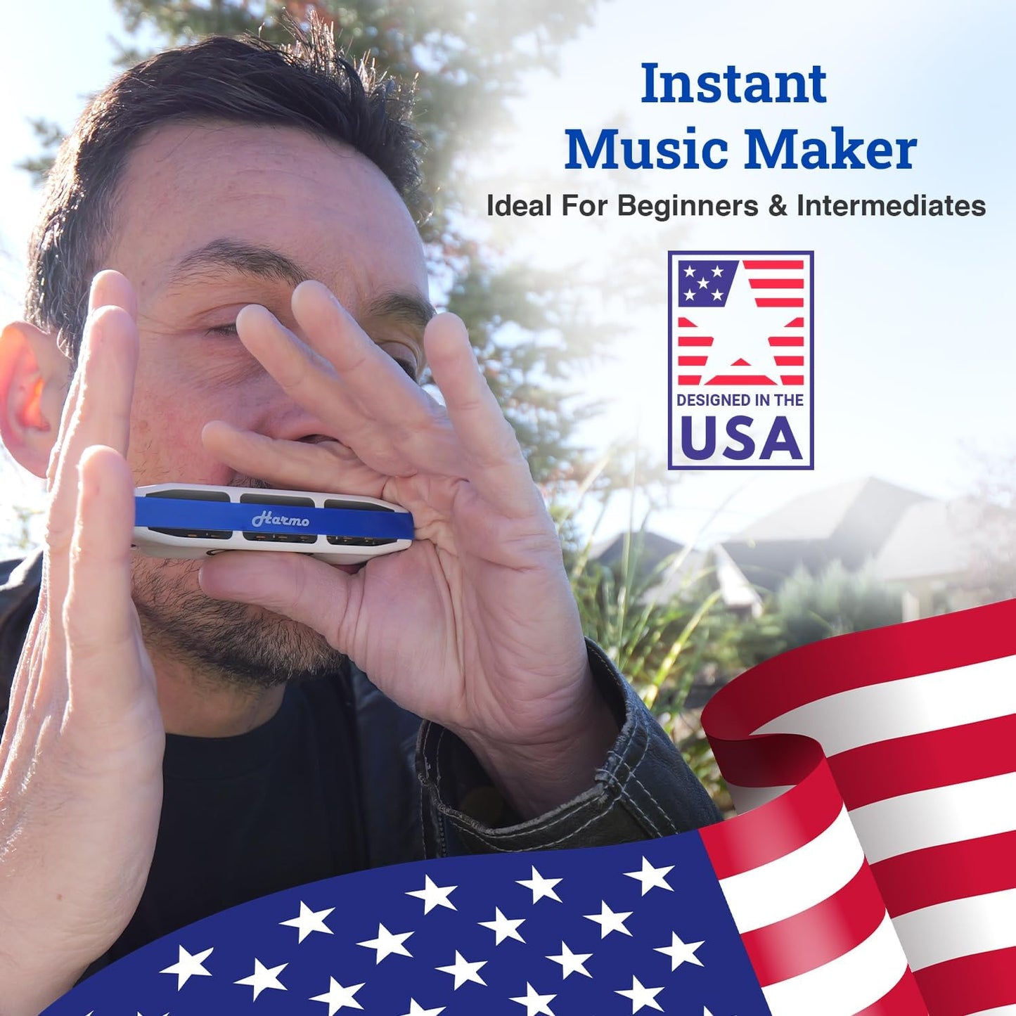 Harmo Polar Diatonic Harmonica Key of G, Paddy Richter Tuning - Specialized for Irish, Bluegrass, Celtic, and Folk Music, Mouth Organ With Case, Harmonica for Kids, Adults, Beginners & Professionals