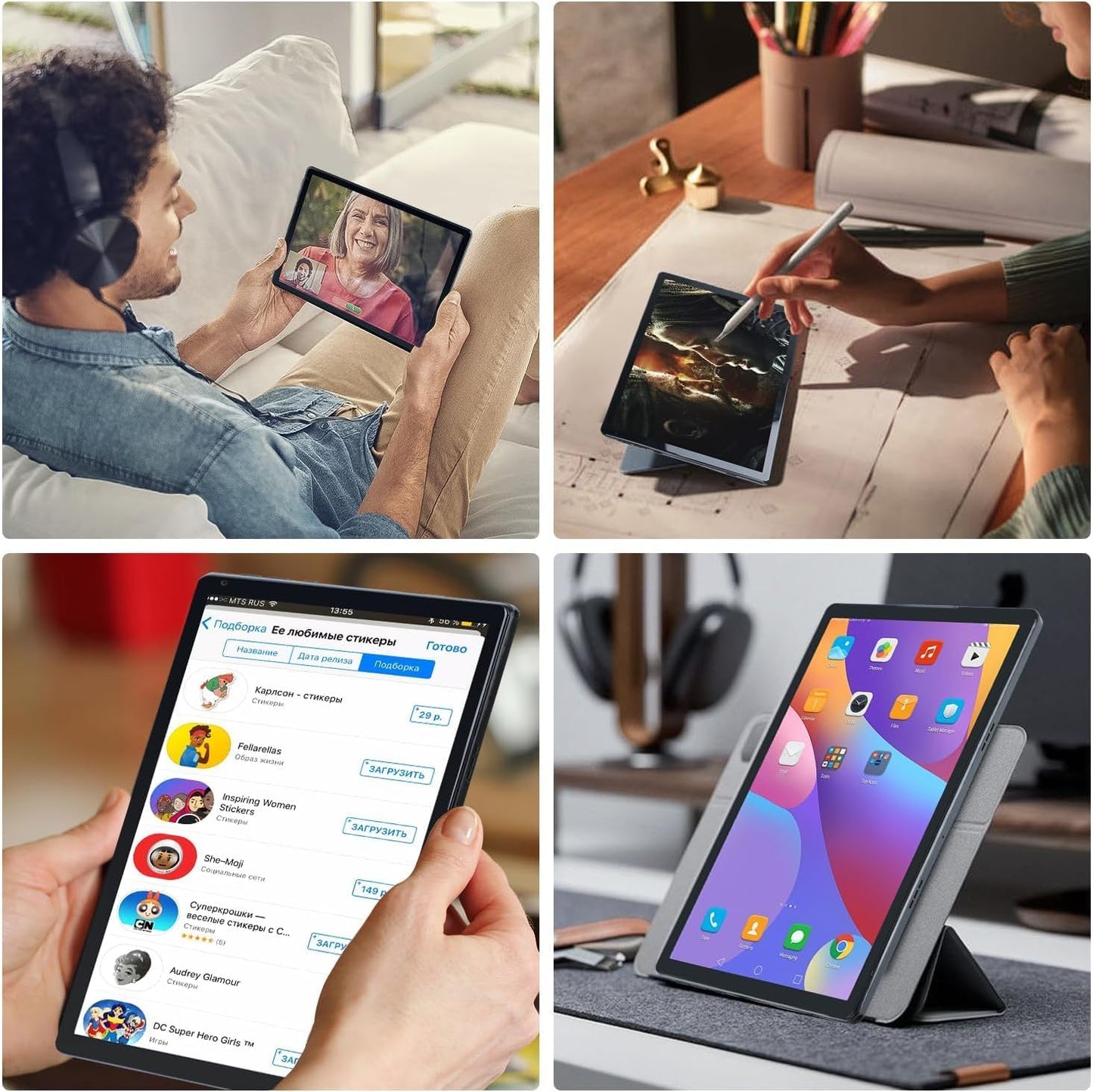 Android Tablet, 10.1 inch Tablets with 1280 * 800 IPS HD Touchscreen, Octa-Core Processor, 10(4+6) GB RAM 128GB ROM, 1TB TF Card Expandable, 5G/2.4G WiFi, BT 5.0,Dual Camera, 2025 US Version