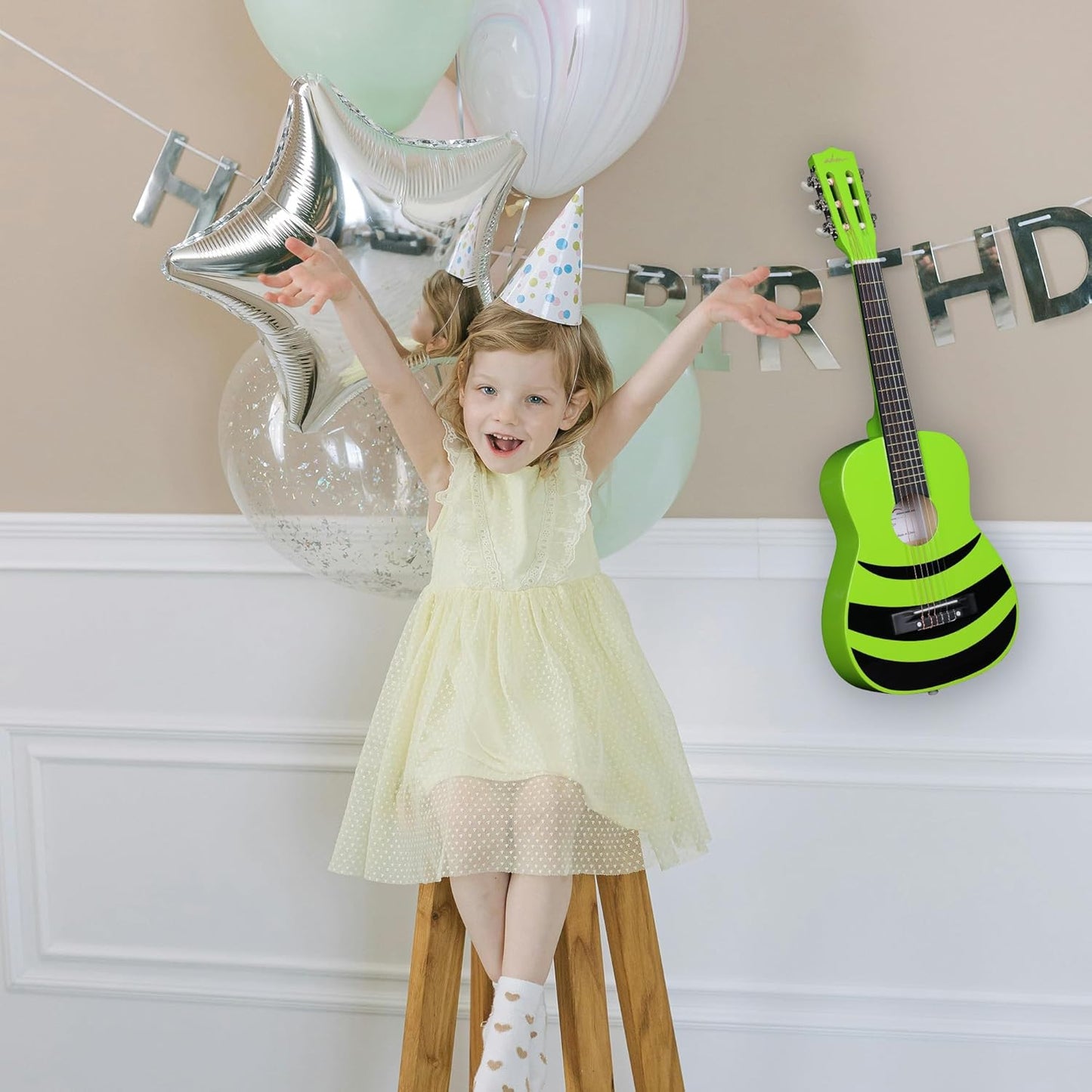 ADM Beginner Acoustic Classical Guitar Nylon Strings Wooden Guitar Bundle Kit for Kid Boy Girl Student Youth Guitarra Online Lessons with Starter Accessories (30 Inch, Geen)