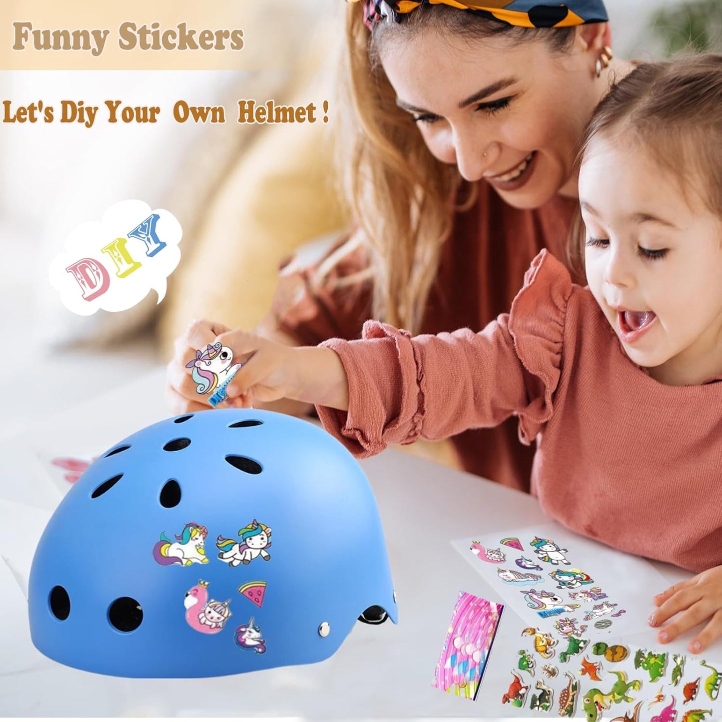 Kids Helmet,Toddler Skateboard Helmets for Ages 2-3-5-8-14 Years Boys Girls with Knee and Elbow Pads Wrist Guards fit Roller Skates,Skateboarding,Skating Scooter Adjustable Kids Helmet