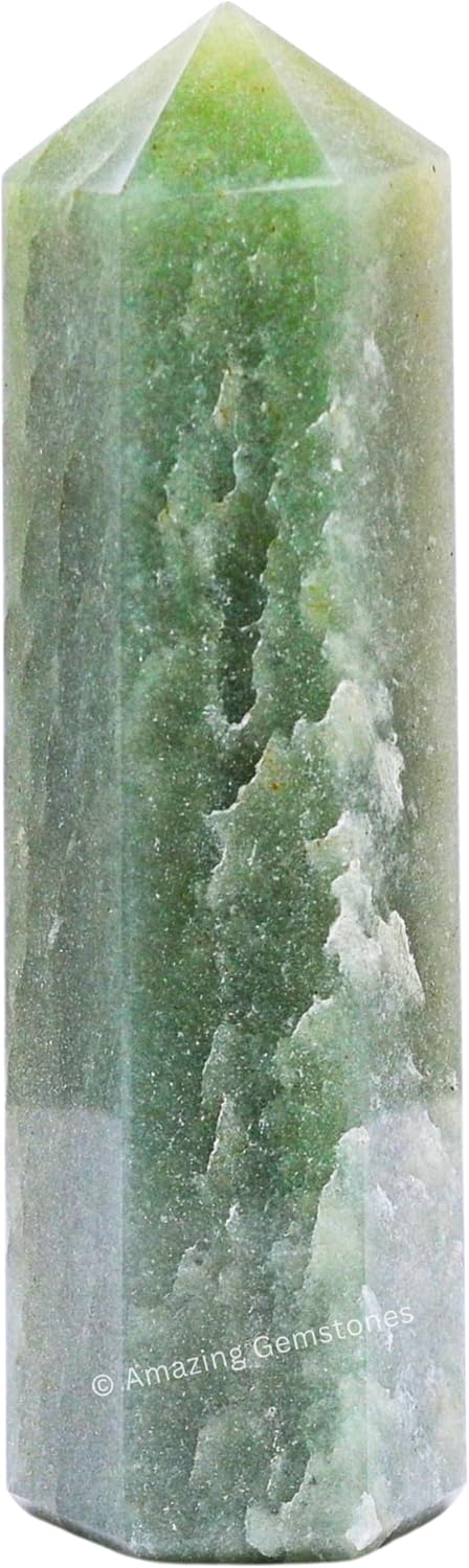 Amazing Gemstone Large Green Aventurine Crystal Towers ~ Natural Healing Crystal Point Obelisk for Reiki Healing and Crystal Grid (5.5 to 6 INCH)
