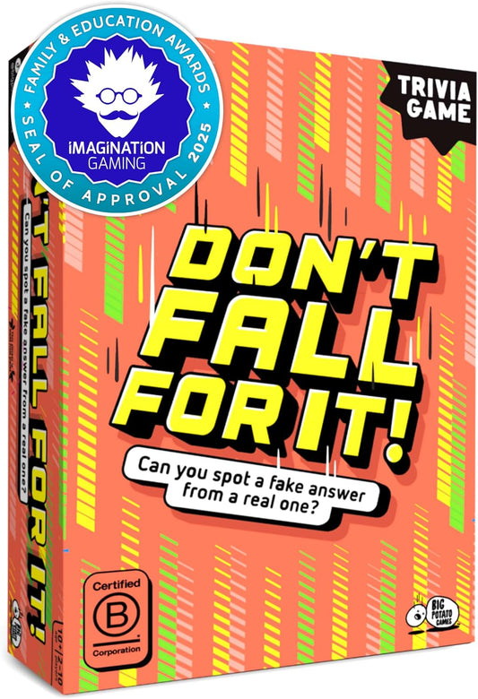 Don't Fall for It – Fun Trivia Board Game Age 3+ for Families and Kids | Hilarious Family Game for All Ages | 2+ Players, Portable and Easy to Play