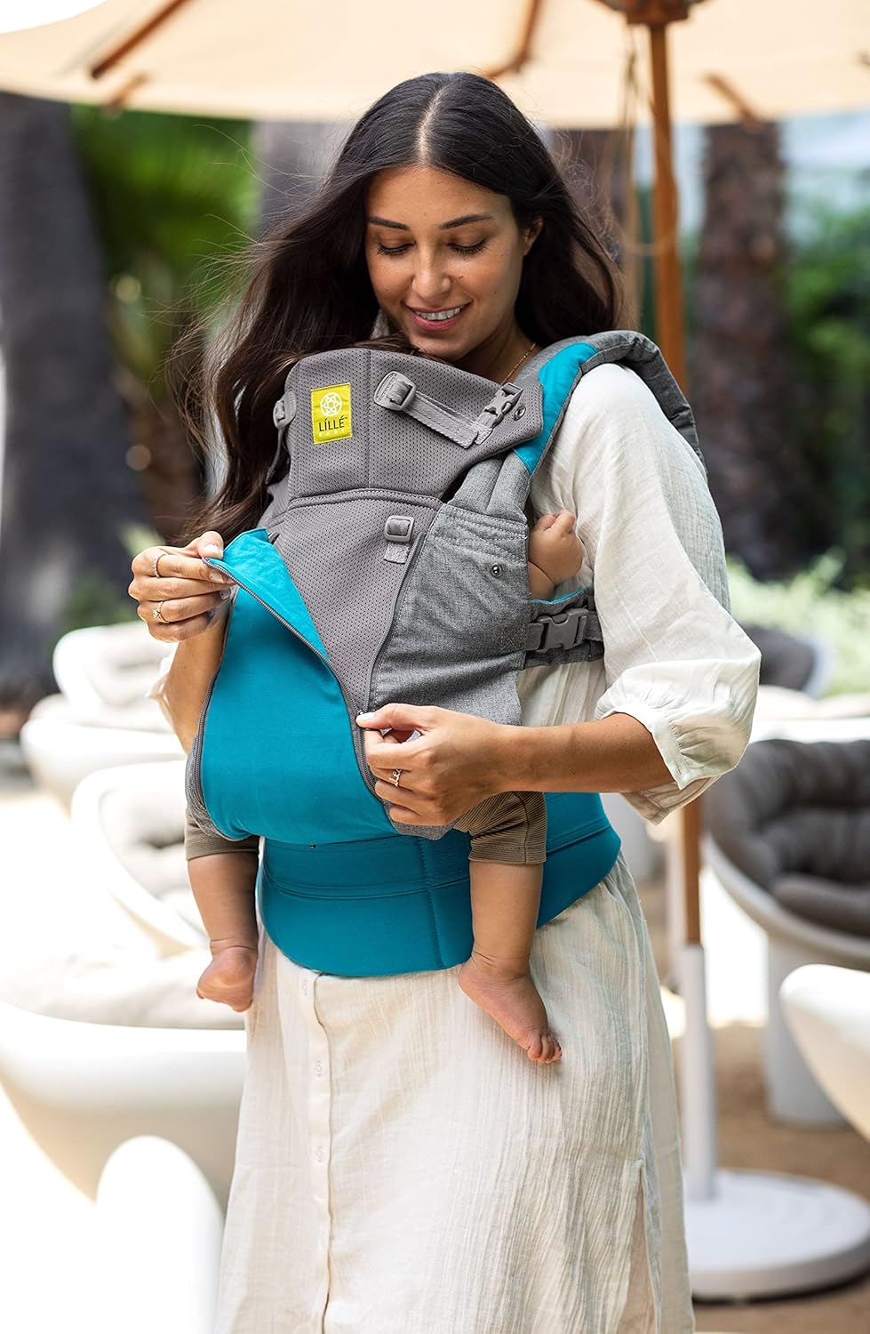 LÍLLÉbaby Complete All Seasons Ergonomic 6-in-1 Baby Carrier Infant to Toddler with Lumbar Support (7-45 Pounds), 360 Degree Baby Wearing & Multi-Position, Inward & Outward Facing (Cool Caribbean)