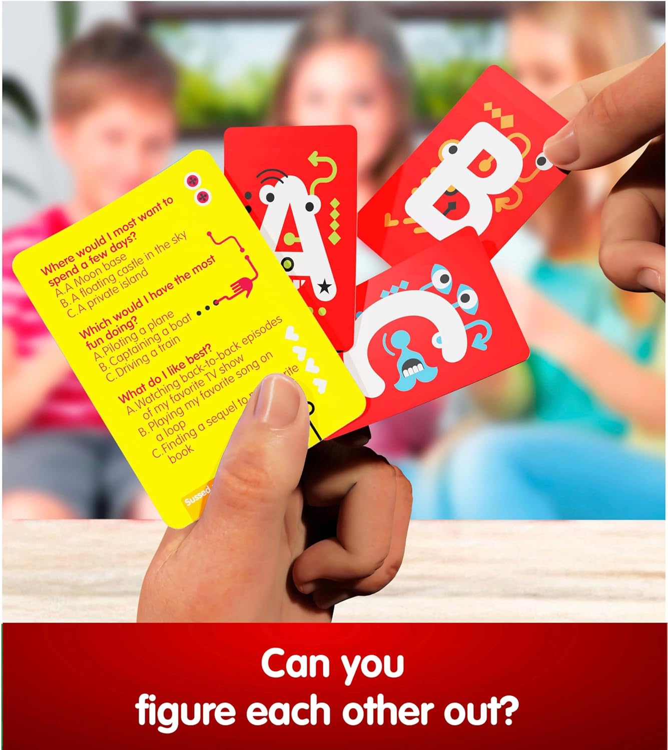 SUSSED The Wacky ‘What Would You Do?’ Card Game - Social Fun for Kids - Easy Travel Game, Family Activity - Ages 6+ - Yellow Pack