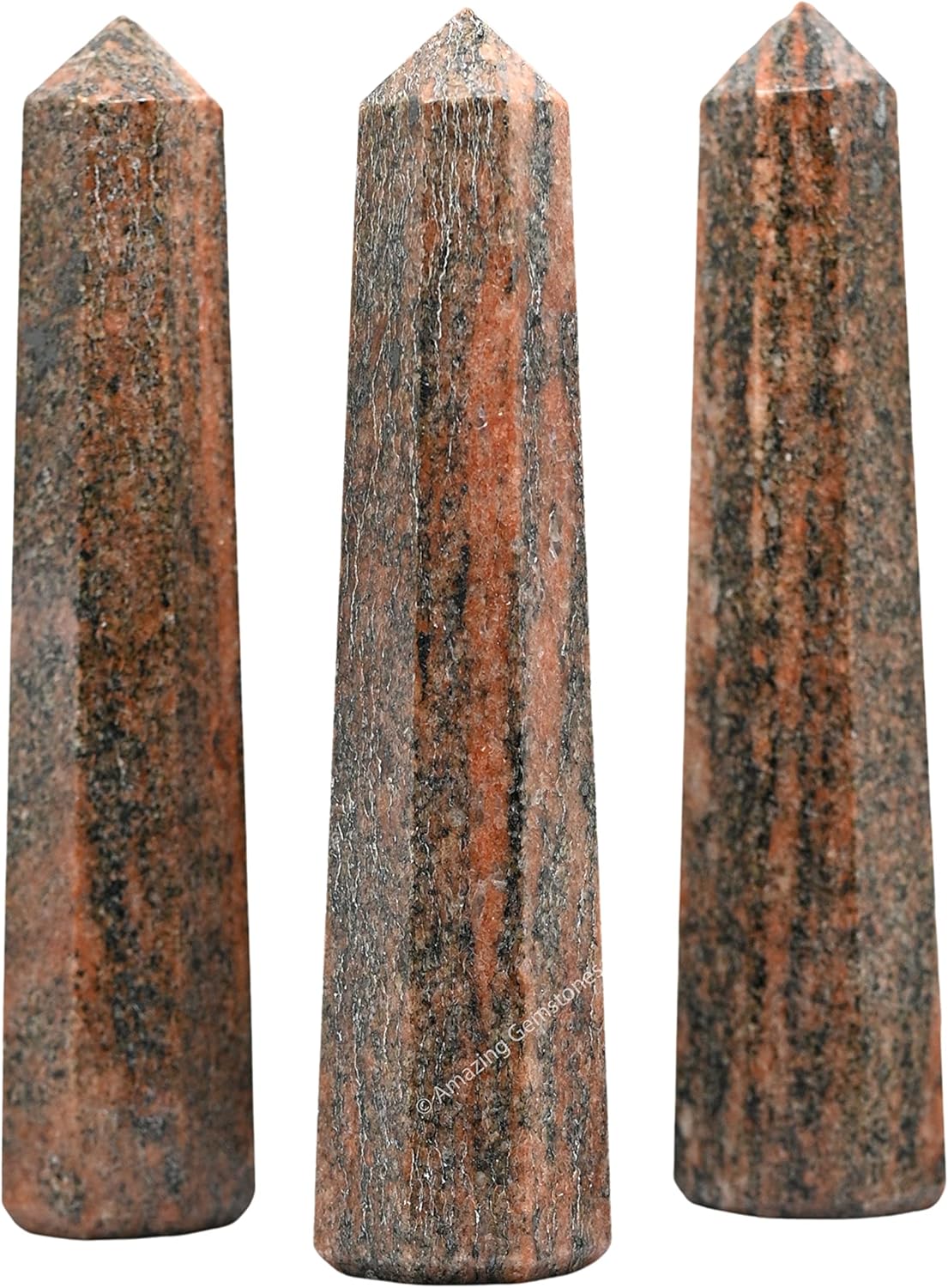 Amazing Gemstone Unakite Crystal Towers - Natural Healing Crystal Point Obelisk for Reiki Healing and Crystal Grid (3 Inch)