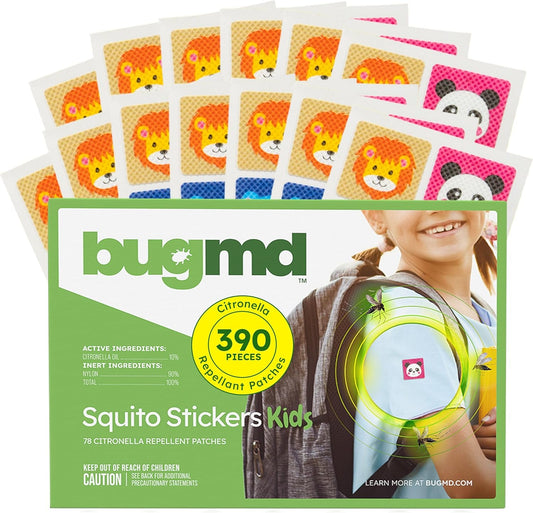 BugMD Squito Stickers Mosquito Repellent Patch Stickers for Kids (390 Patches), Safe & Effective Insect Repellent Patches for Toddlers, Kids, Camping, Beach & Outdoor Essentials