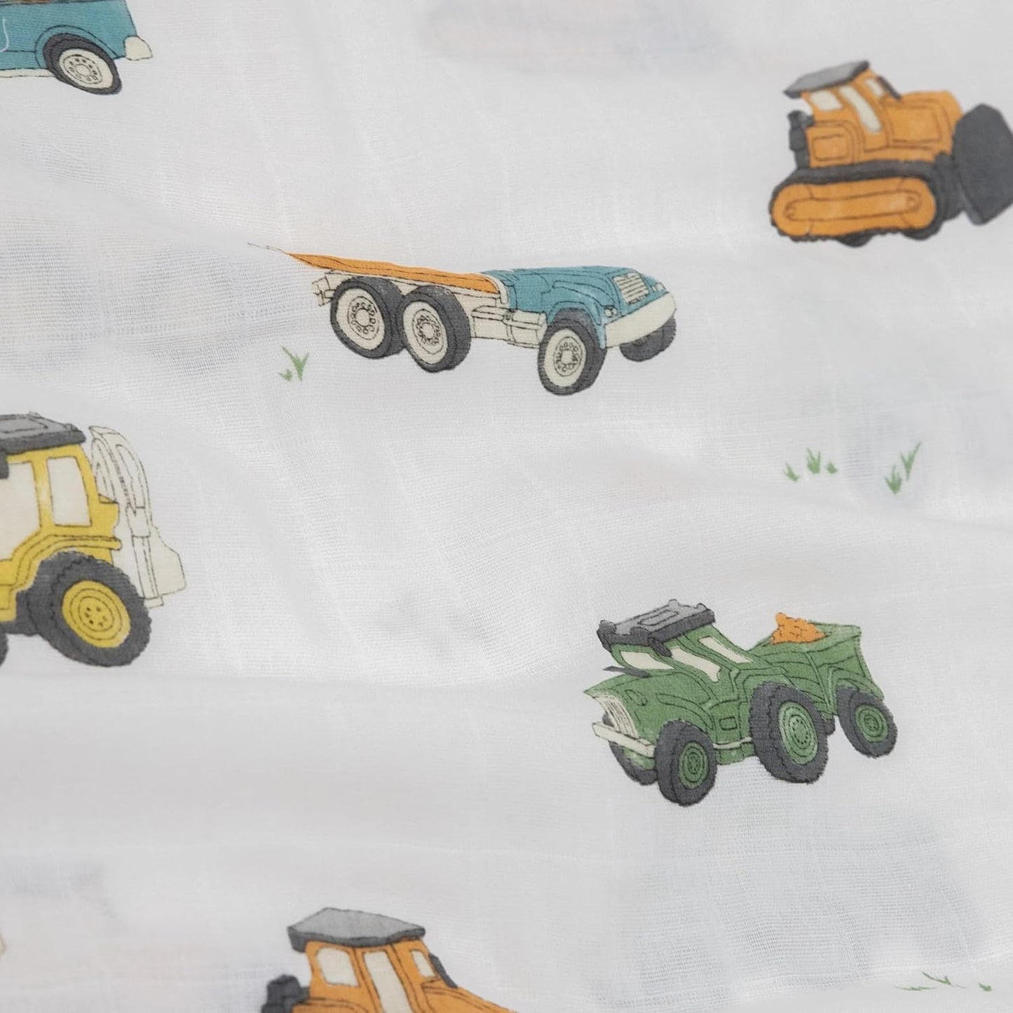 Little Unicorn Standard Pillowcase 2 Pack | Super Soft & Breathable Muslin Fabric | Snug Envelope Closure (Work Trucks)