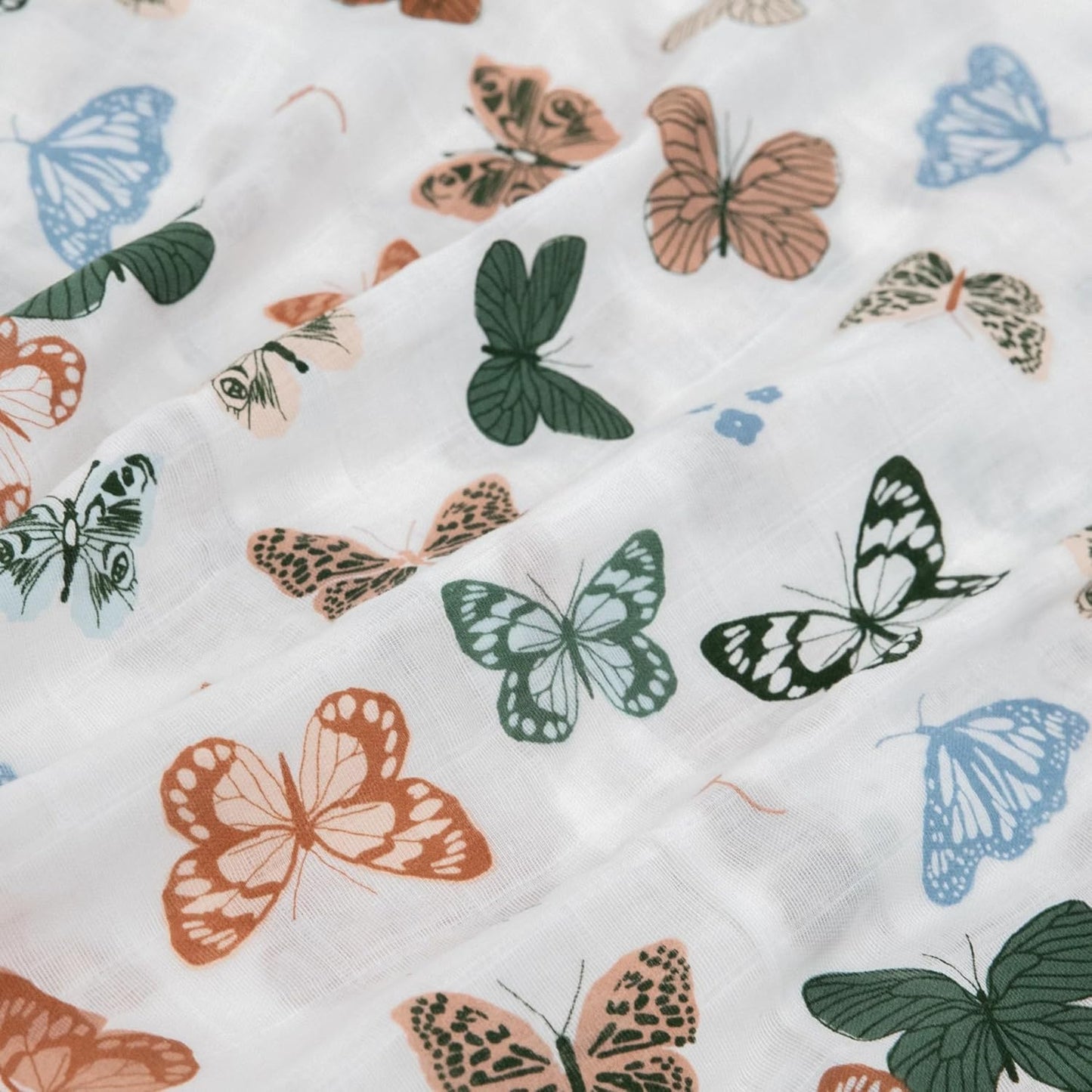 Little Unicorn Standard Pillowcase 2 Pack | Super Soft & Breathable Muslin Fabric | Snug Envelope Closure (Butterflies 2)