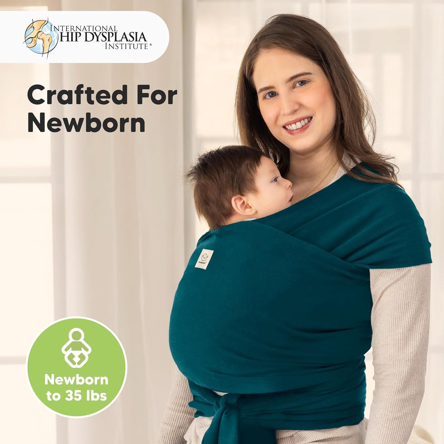 KeaBabies Baby Wrap Carrier - All in 1 Original Baby Carrier Newborn to Toddler Sling, Easy to Wear, Hands Free Bonding, Lightweight, Breathable Infant Wraps (Peacock Blue)