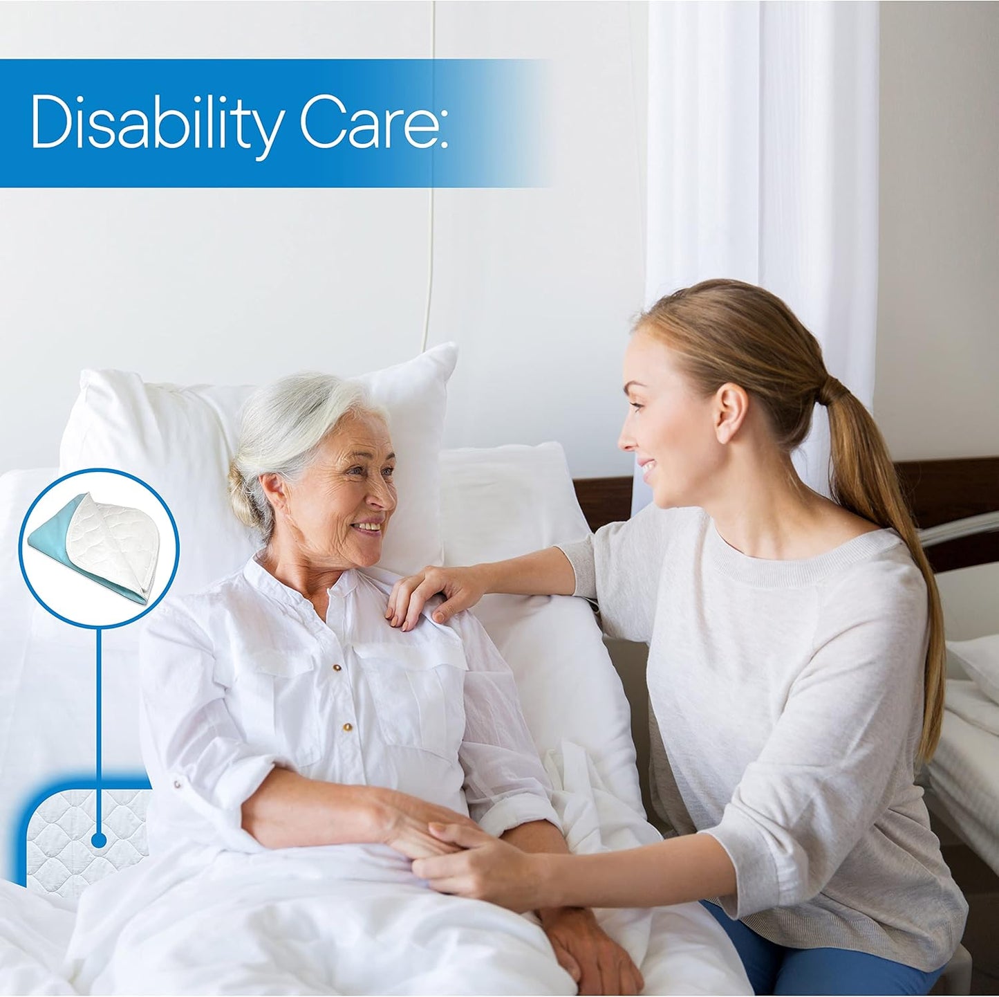 RMS Ultra Soft 4-Layer Washable and Reusable Incontinence Bed Pad - Waterproof Bed Pads, 34"X54"